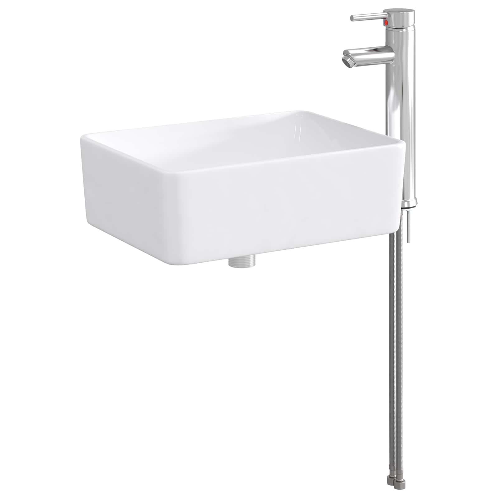 Waschbecken/waschmuschel/waschtisch Mit Wasserhahn Und Abfluss Chrom