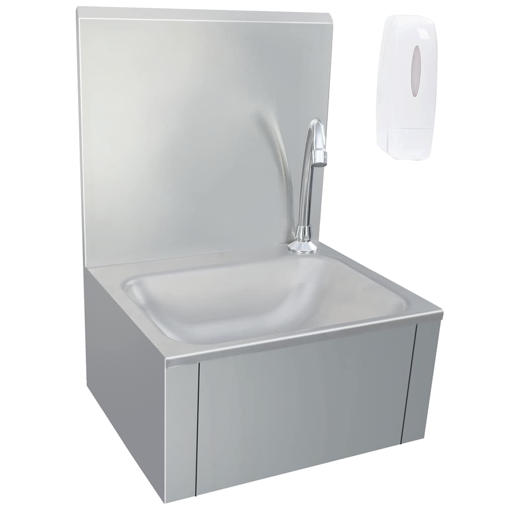 Handwaschbecken/waschmuschel/waschtisch Mit Wasserhahn Und Seifenspender Edelstahl