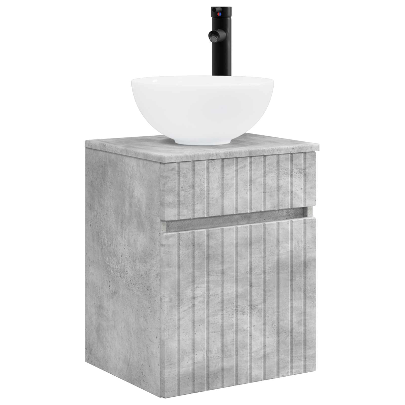 Wandmontierte Waschbecken/waschmuschel/waschtisch-vanität Betongrau 39 X 35 X 63 Cm