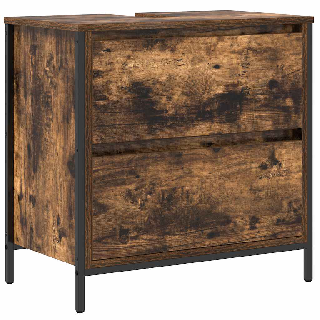 Waschbecken/waschmuschel/waschtischunterschrank Mit Schubladen Räuchereiche