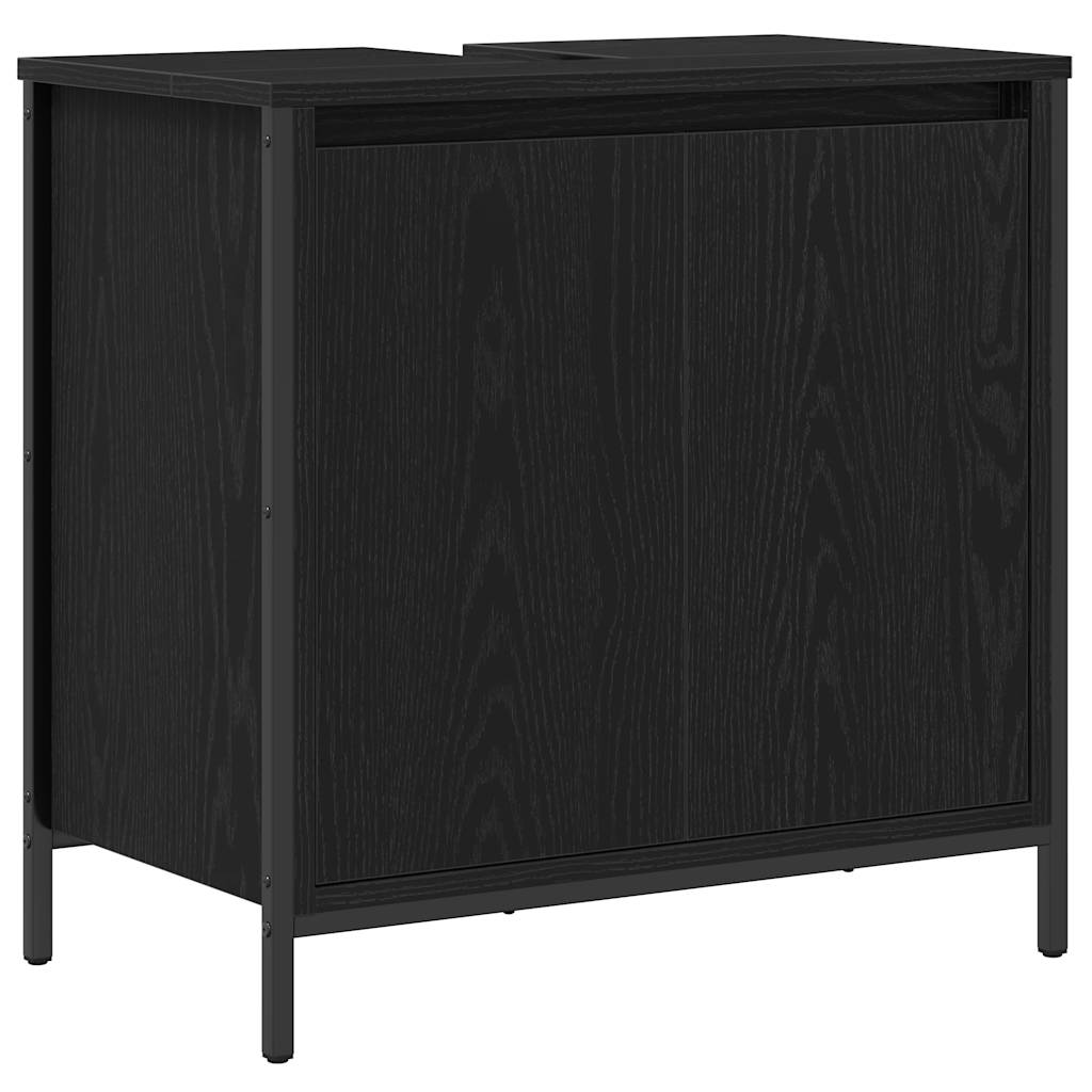 Waschbecken/waschmuschel/waschtischunterschrank Schwarz 60x34,5x60 Cm