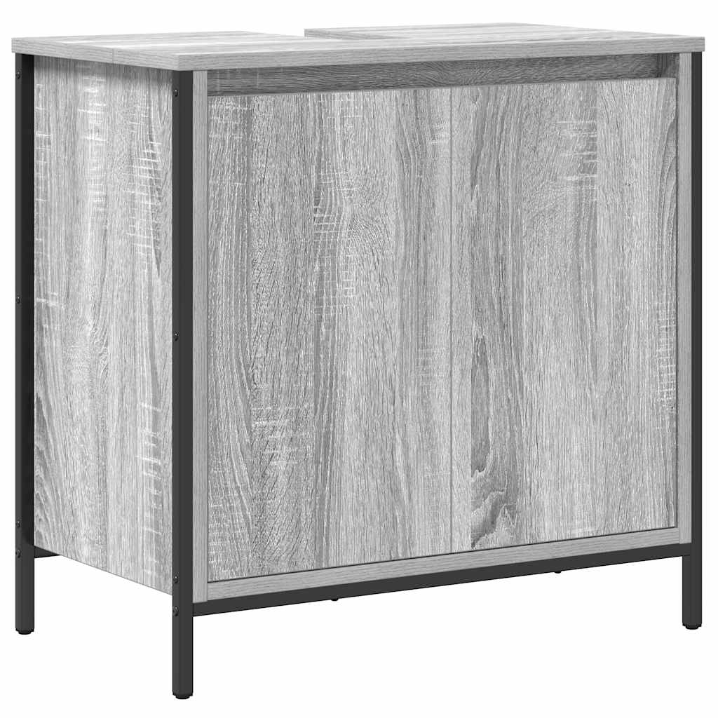 Waschbecken/waschmuschel/waschtischunterschrank Grau Sonoma 60x34,5x60 Cm