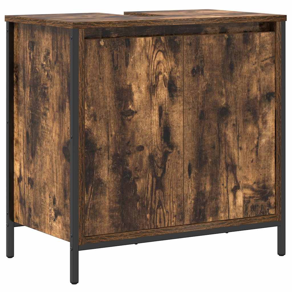 Waschbecken/waschmuschel/waschtischunterschrank Räuchereiche 60x34,5x60 Cm
