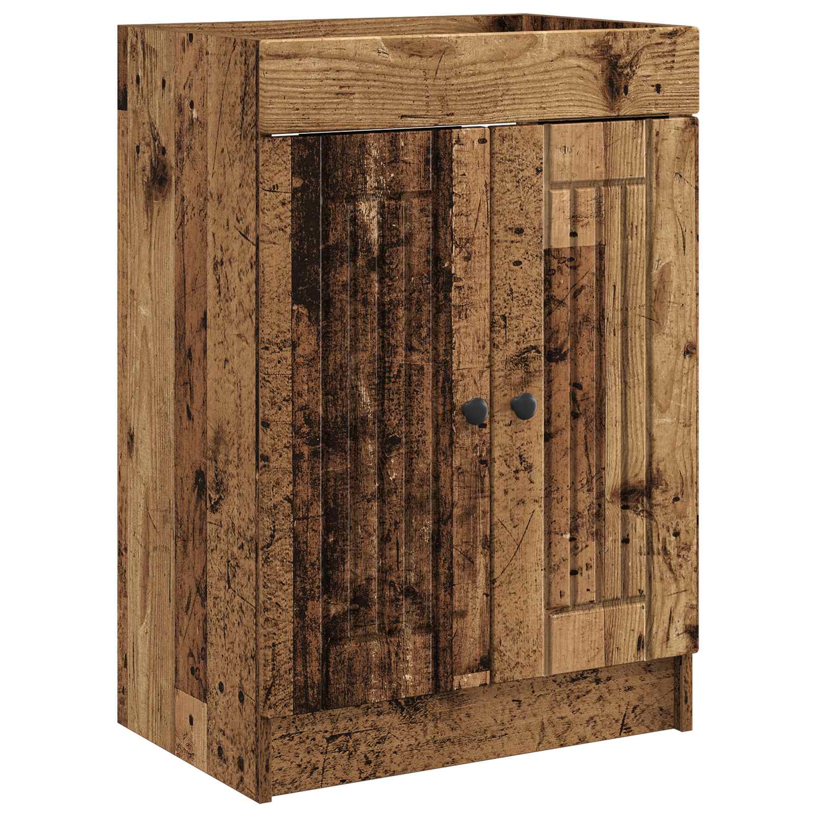 Unter Dem Waschbecken/waschmuschel/waschtisch Badschrank Altholz 56 X 37,5 X 81 Cm