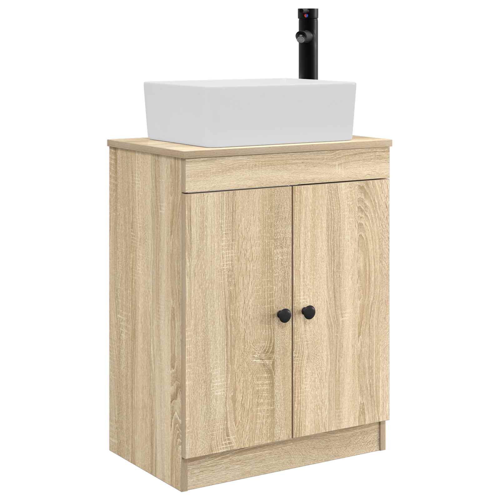 Badezimmerschrank Mit Waschbecken/waschmuschel/waschtisch Sonoma-eiche 54 X 35 X 83 Cm