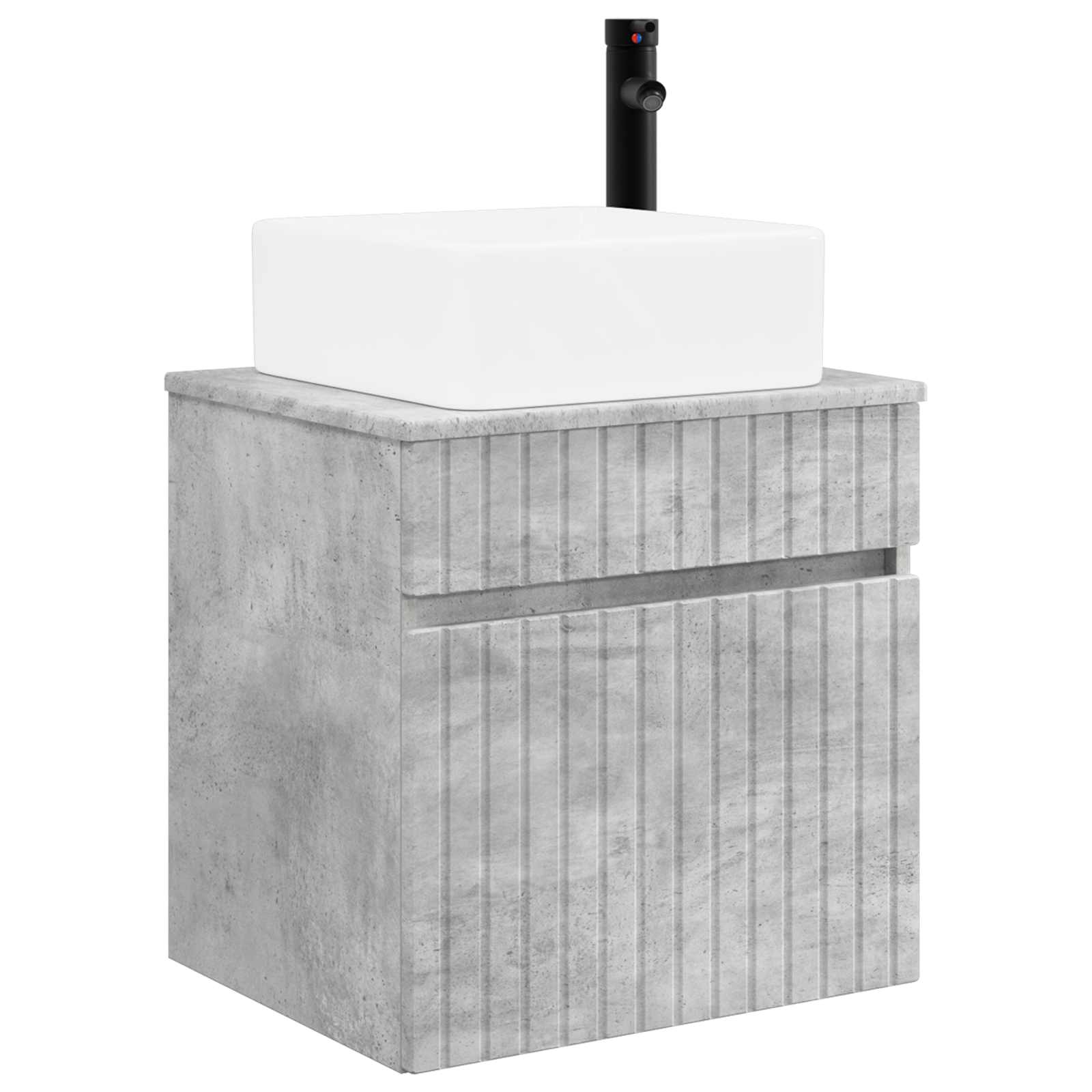 Wandmontierte Waschbecken/waschmuschel/waschtisch-vanität Betongrau 49 X 41 X 63 Cm