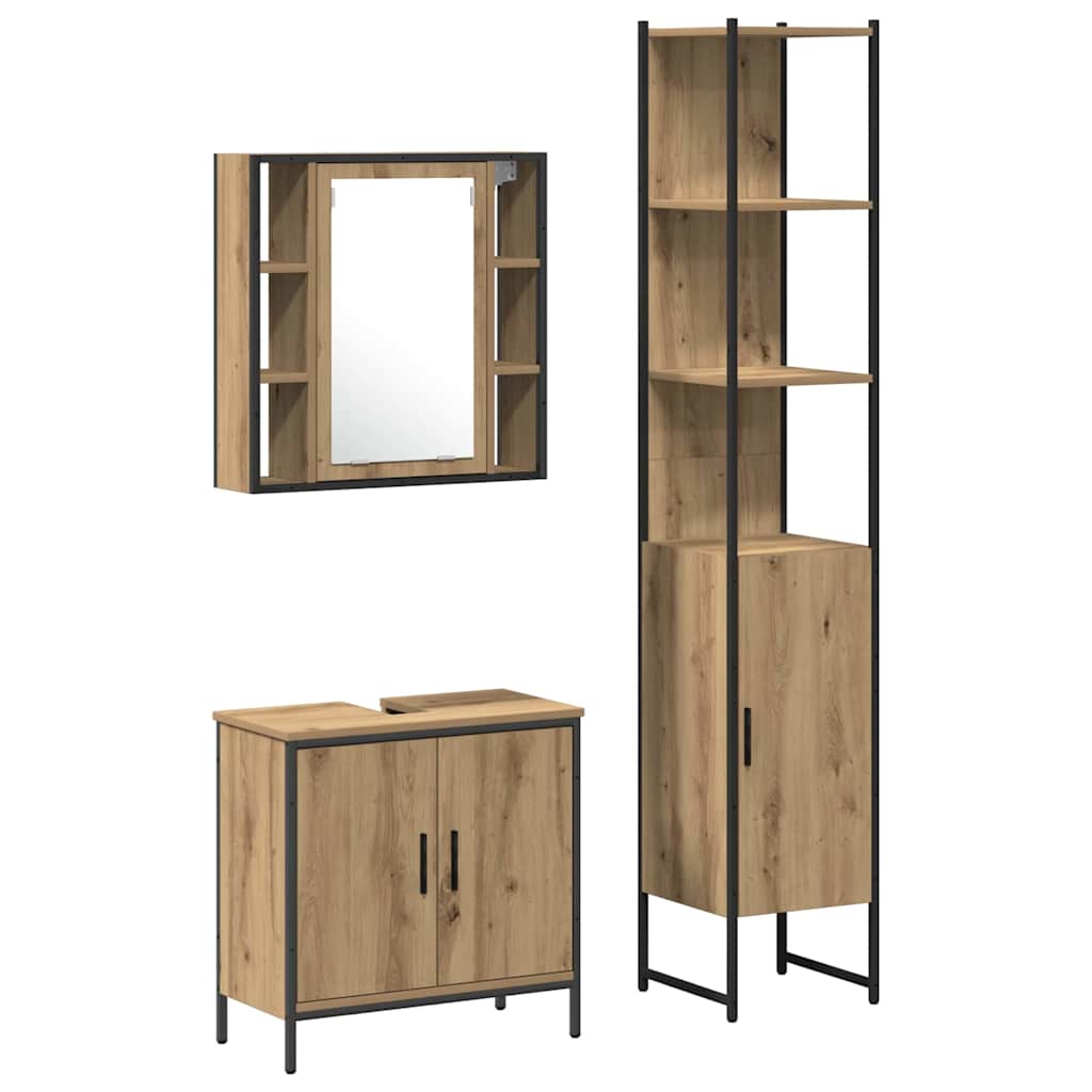 3 Stk.badezimmer-waschtischgestell Mit Waschbecken/waschmuschel/waschtisch Braun 33 X 33 X 185,5 Cm