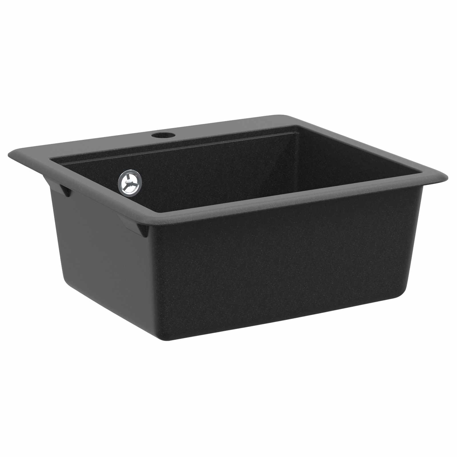 Waschbecken/waschmuschel/waschtisch 80% Quarz Und 20% Harz 470 X 440 Mm Schwarz