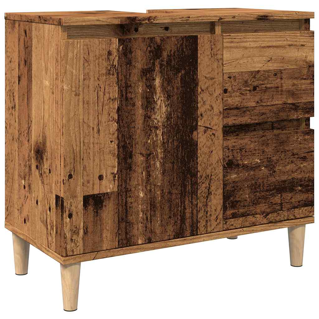 Waschbecken/waschmuschel/waschtischunterschrank Altholz-optik 65x33x60 Cm Holzwerkstoff