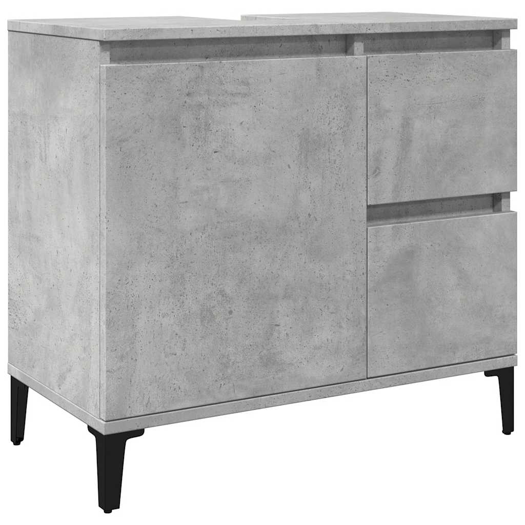 Waschbecken/waschmuschel/waschtischunterschrank Betongrau 65x33x60 Cm Holzwerkstoff