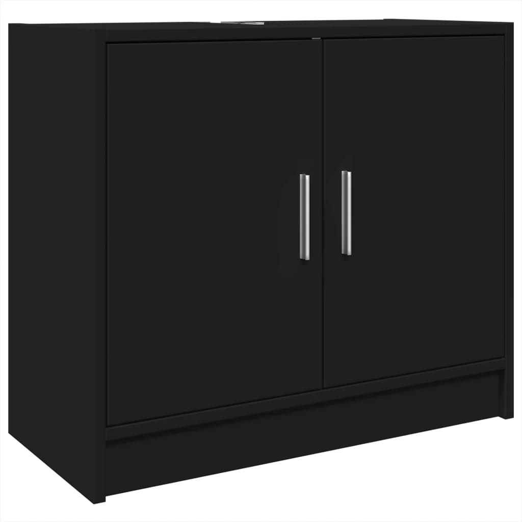 Waschbecken/waschmuschel/waschtischunterschrank Schwarz 63x29x55 Cm Holzwerkstoff