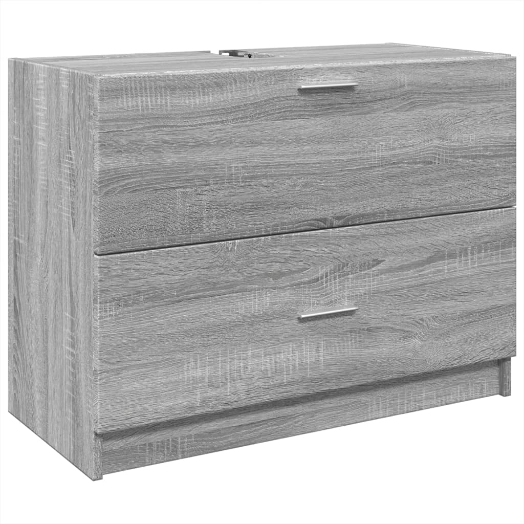 Waschbecken/waschmuschel/waschtischunterschrank Grau Sonoma 78x37x59 Cm Holzwerkstoff