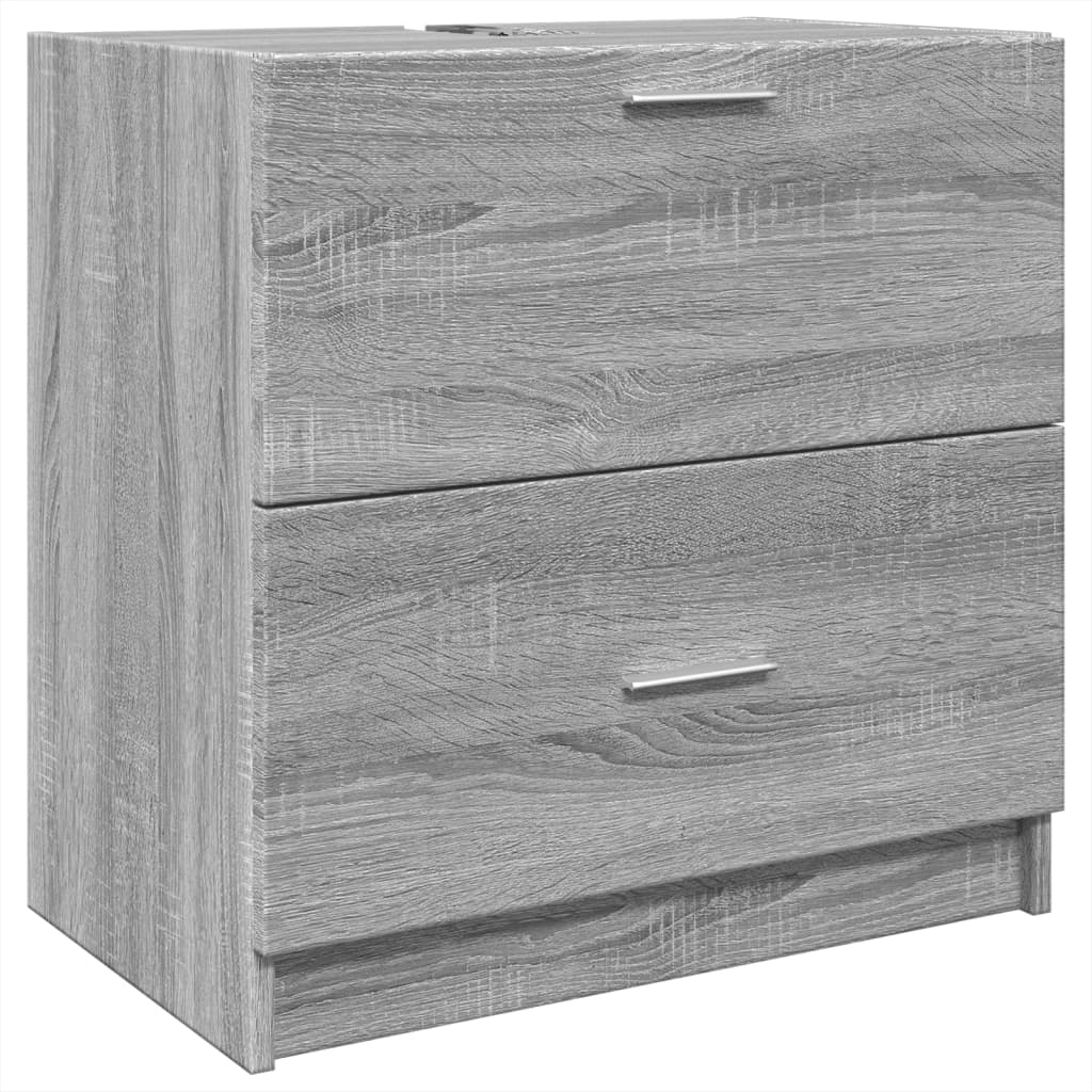 Waschbecken/waschmuschel/waschtischunterschrank Grau Sonoma 59x37x59 Cm Holzwerkstoff