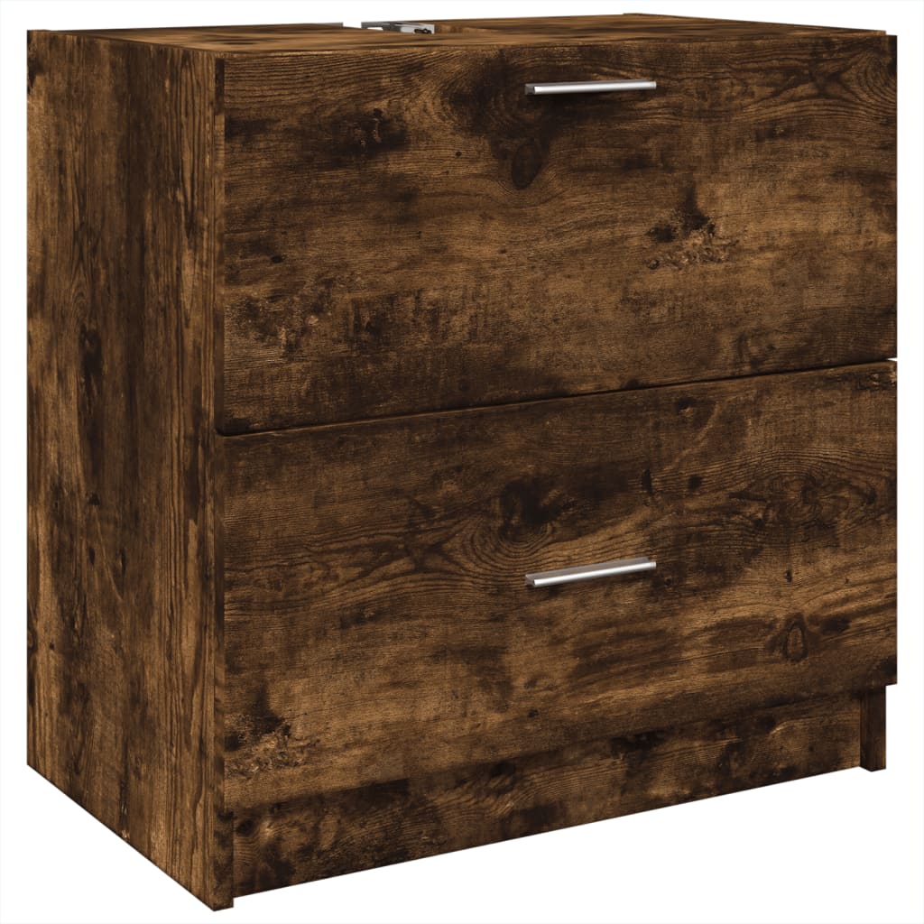 Waschbecken/waschmuschel/waschtischunterschrank Räuchereiche 59x37x59 Cm Holzwerkstoff