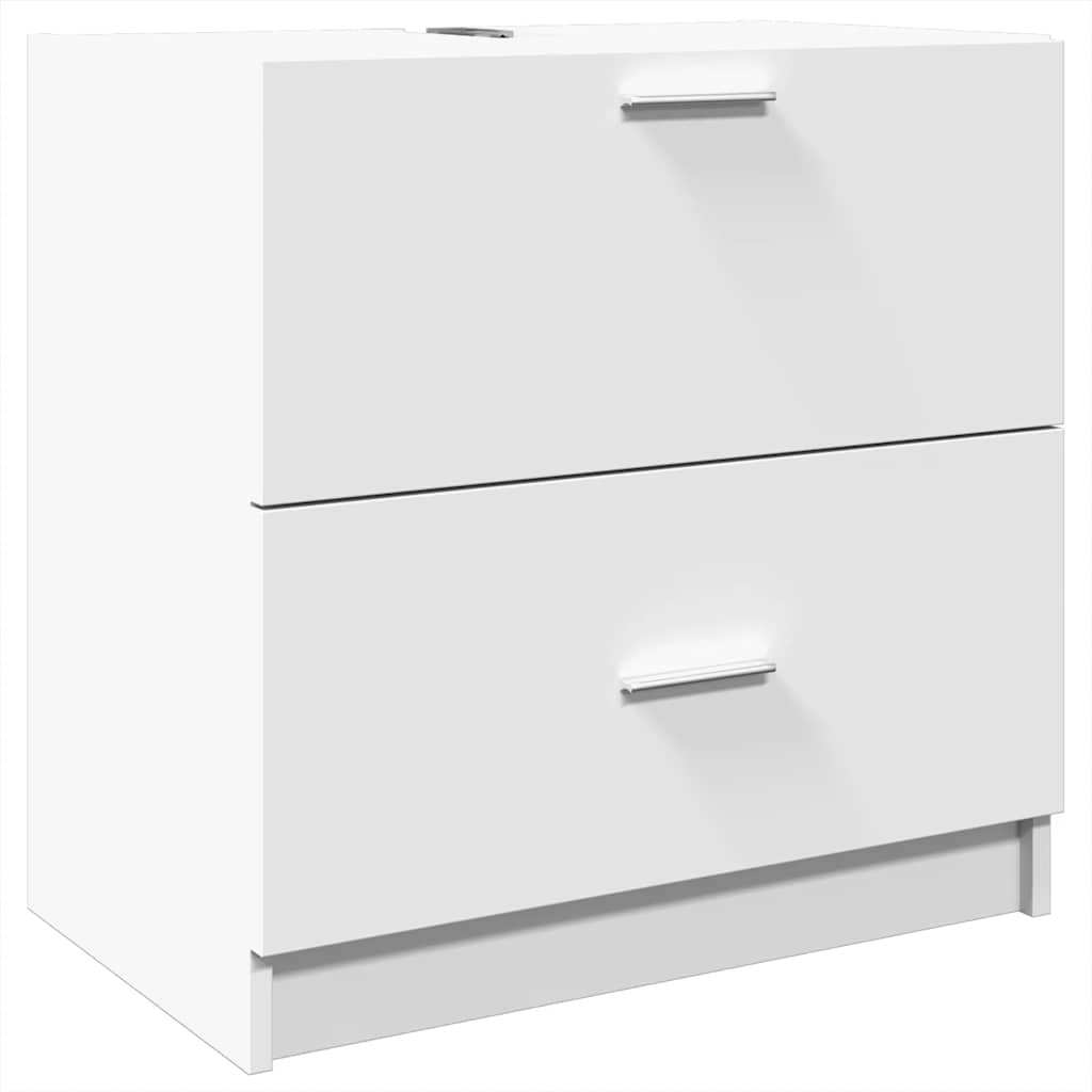 Waschbecken/waschmuschel/waschtischunterschrank Weiß 59x37x59 Cm Holzwerkstoff