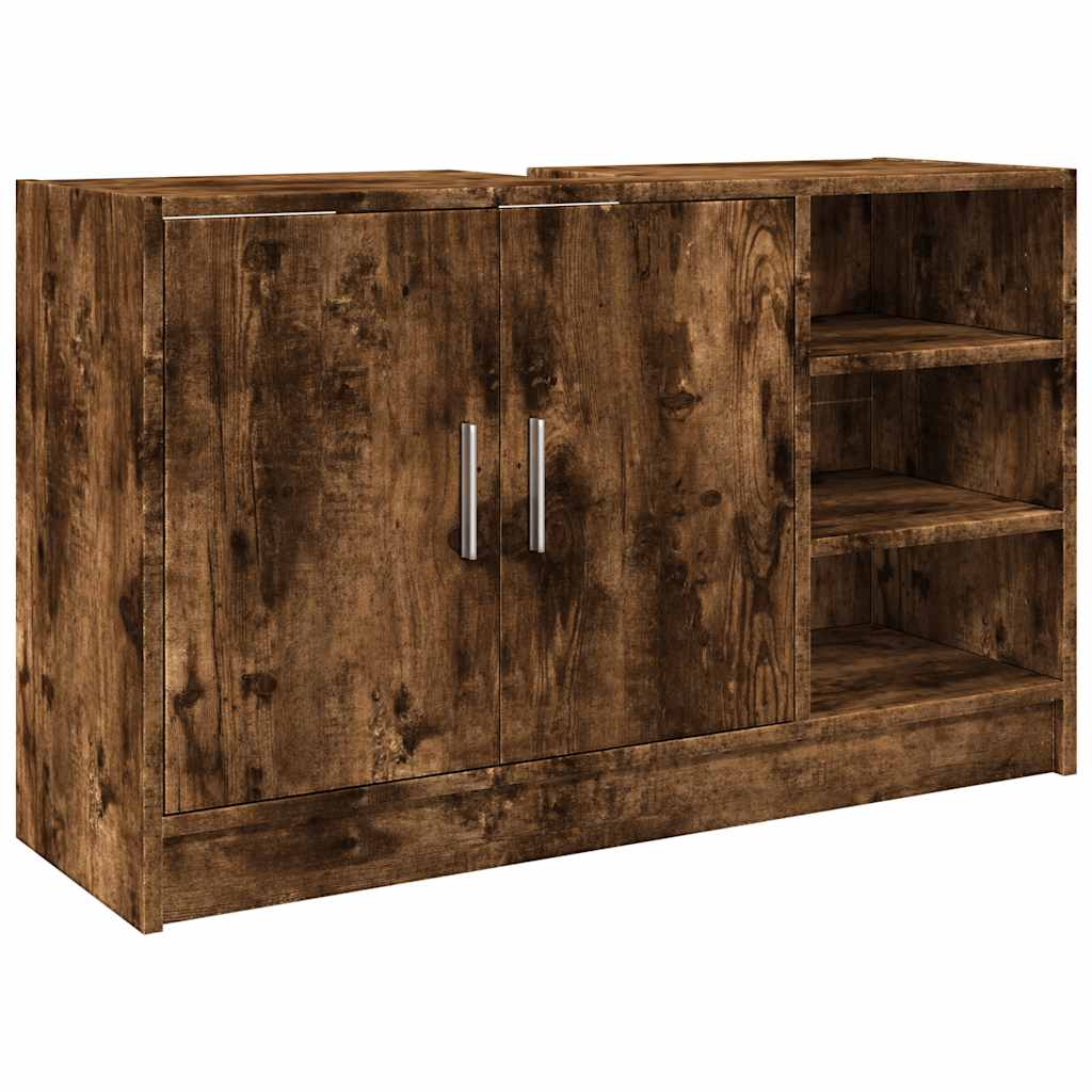 Waschbecken/waschmuschel/waschtischunterschrank Räuchereiche 90x29x55 Cm Holzwerkstoff