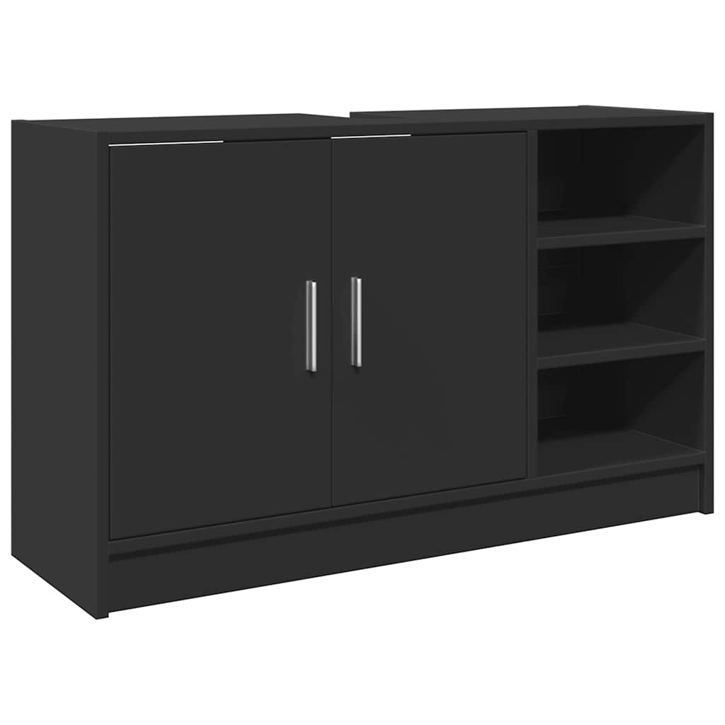 Waschbecken/waschmuschel/waschtischunterschrank Schwarz 90x29x55 Cm Holzwerkstoff