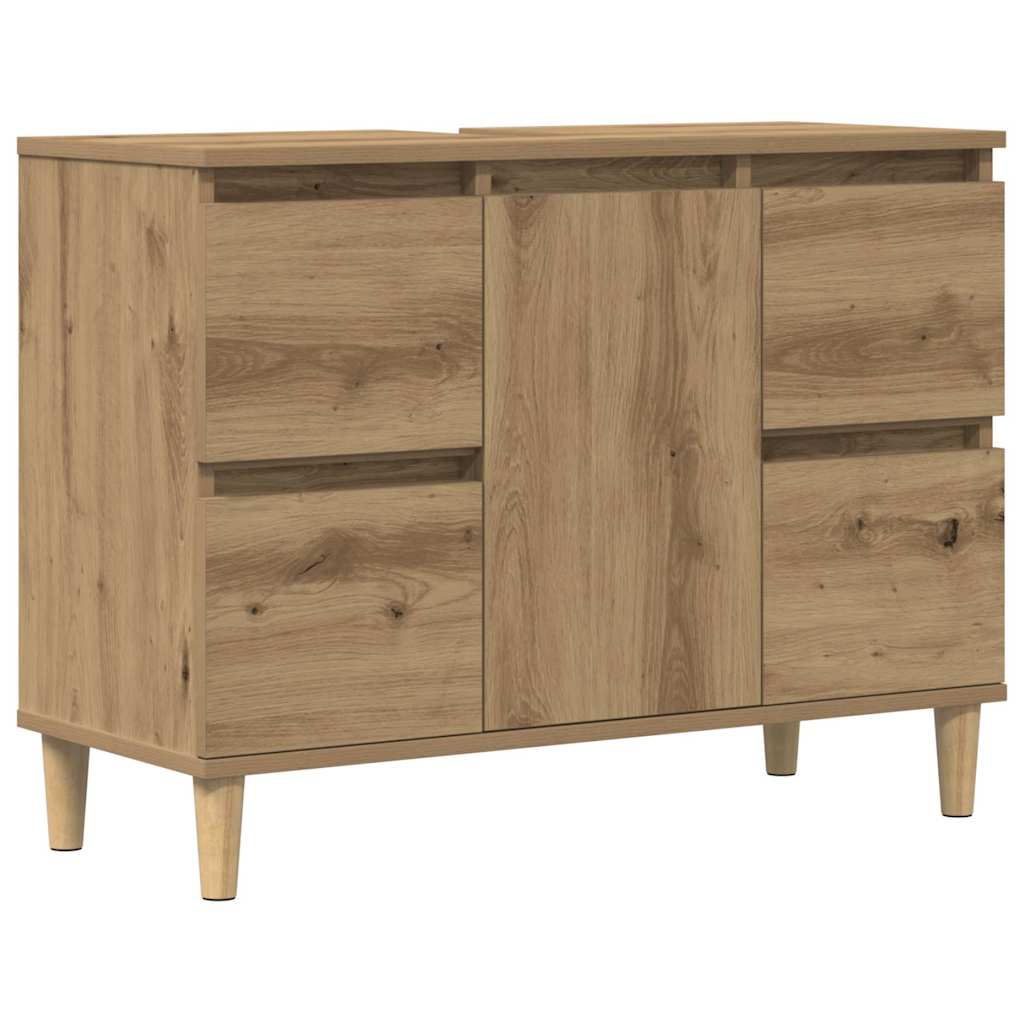 Waschbecken/waschmuschel/waschtischunterschrank Artisan-eiche 80x33x60 Cm Holzwerkstoff