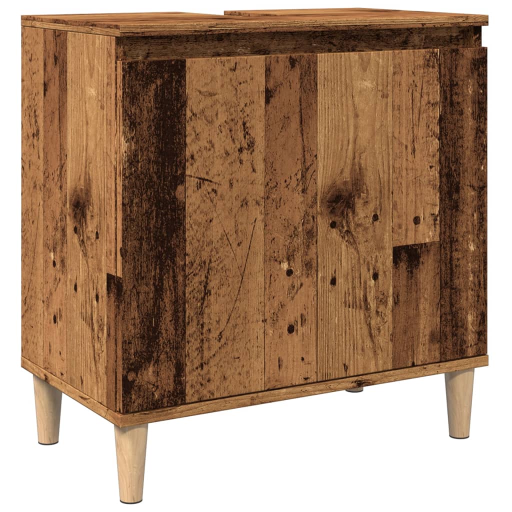 Waschbecken/waschmuschel/waschtischunterschrank Altholz-optik 58x33x60 Cm Holzwerkstoff