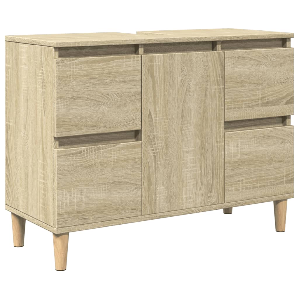 Waschbecken/waschmuschel/waschtischunterschrank Sonoma-eiche 80x33x60 Cm Holzwerkstoff