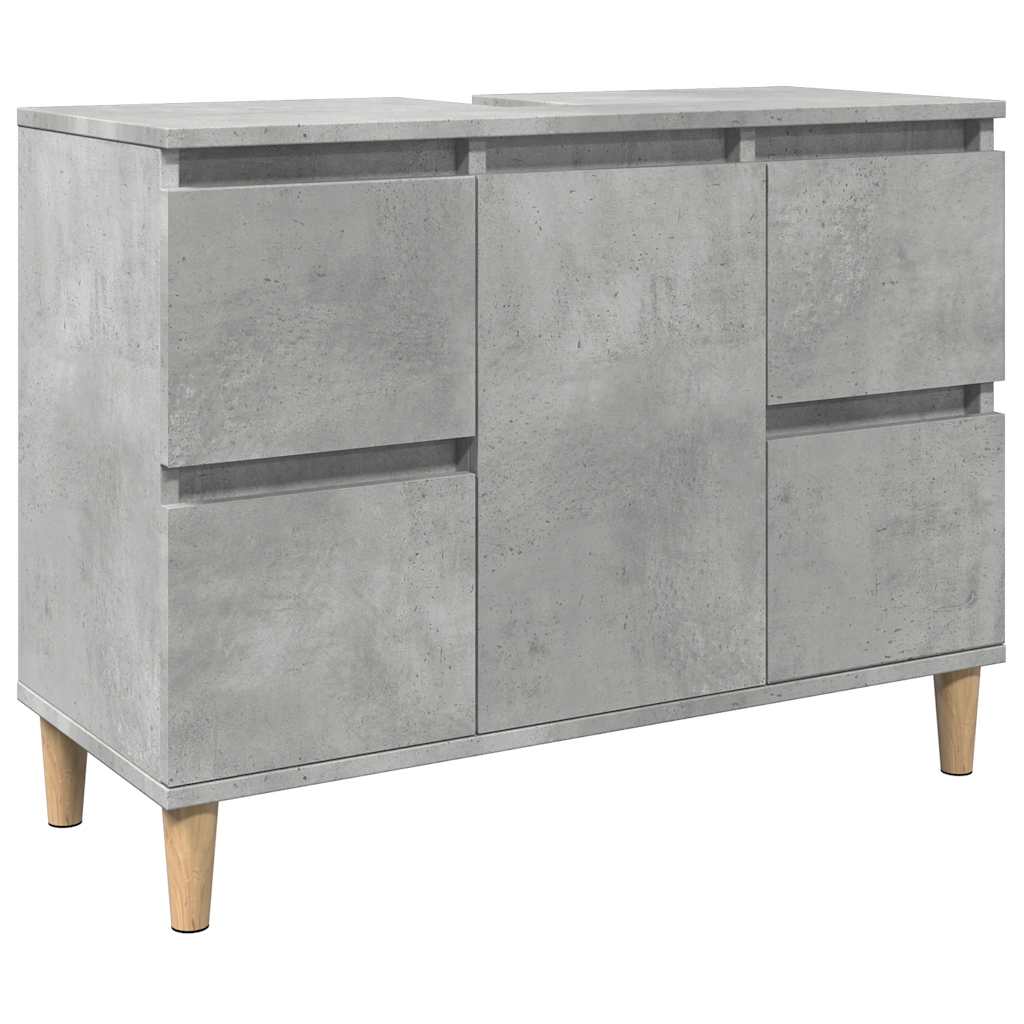 Waschbecken/waschmuschel/waschtischunterschrank Betongrau 80x33x60 Cm Holzwerkstoff