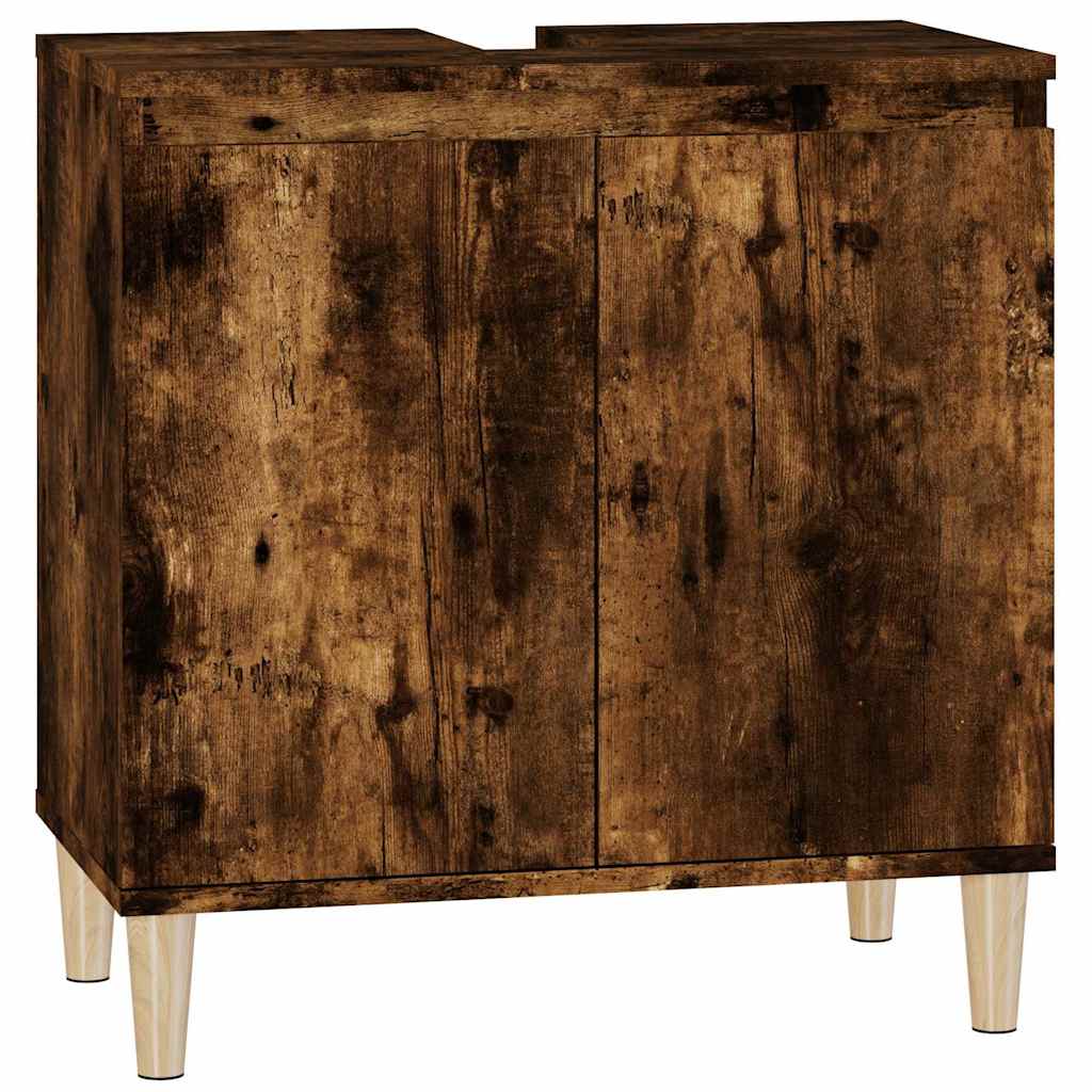 Waschbecken/waschmuschel/waschtischunterschrank Räuchereiche 58x33x60 Cm Holzwerkstoff