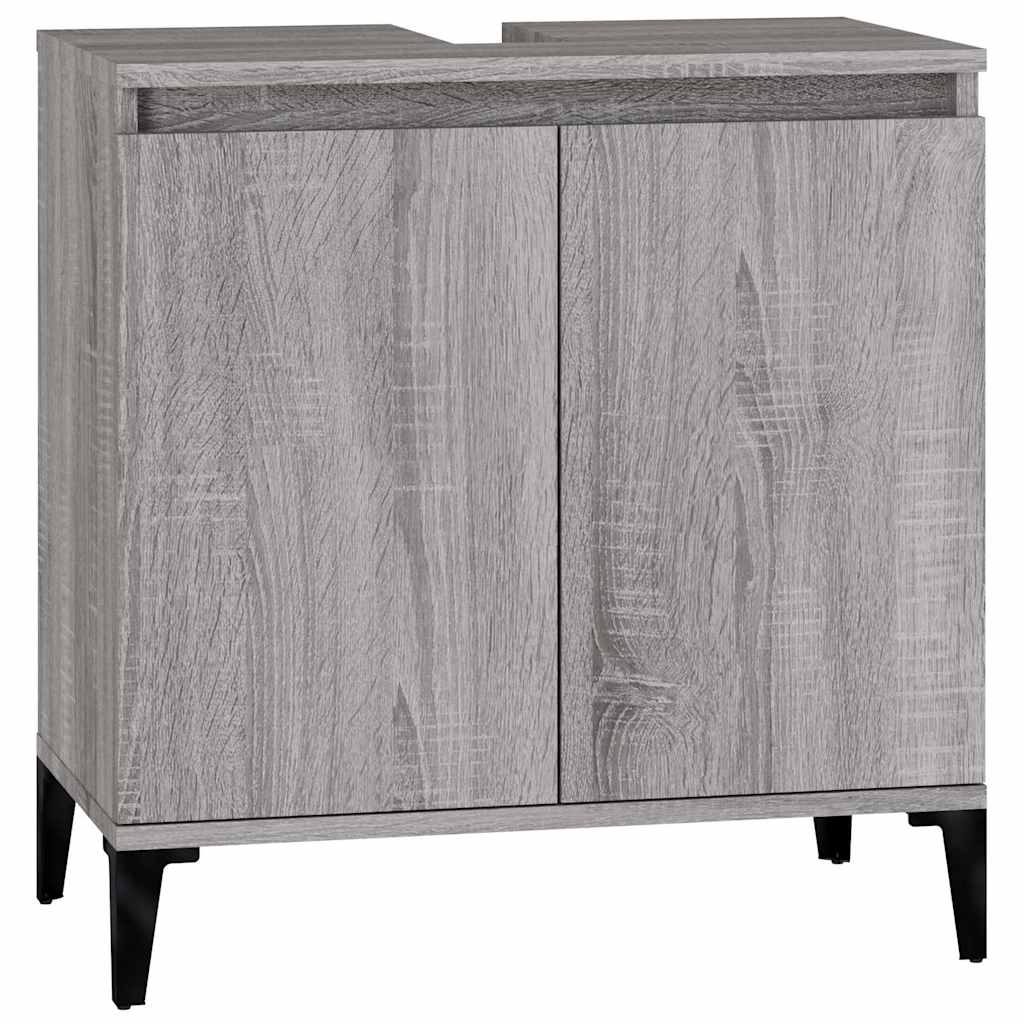 Waschbecken/waschmuschel/waschtischunterschrank Grau Sonoma 58x33x60 Cm Holzwerkstoff
