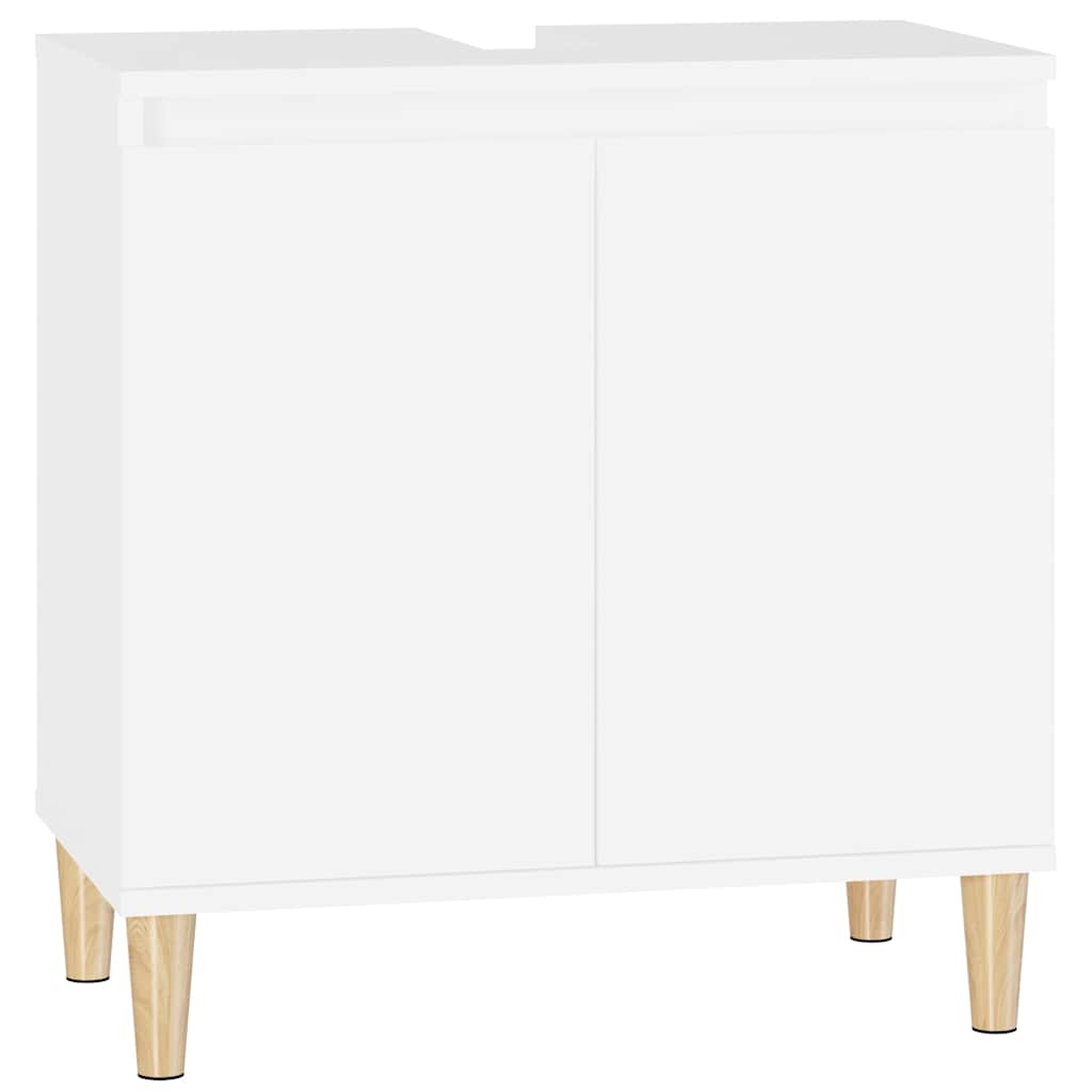 Waschbecken/waschmuschel/waschtischunterschrank Weiß 58x33x60 Cm Holzwerkstoff