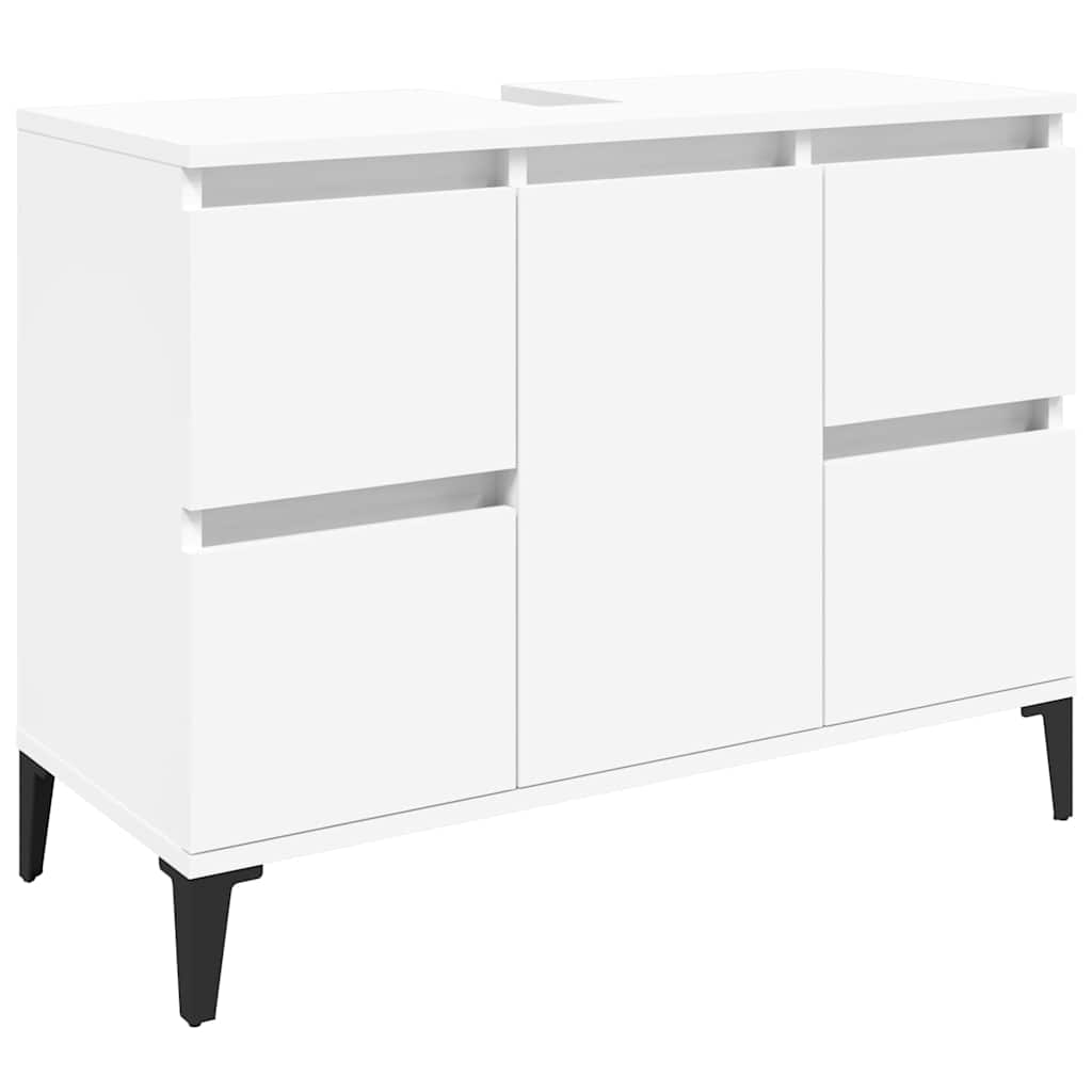 Waschbecken/waschmuschel/waschtischunterschrank Weiß 80x33x60 Cm Holzwerkstoff