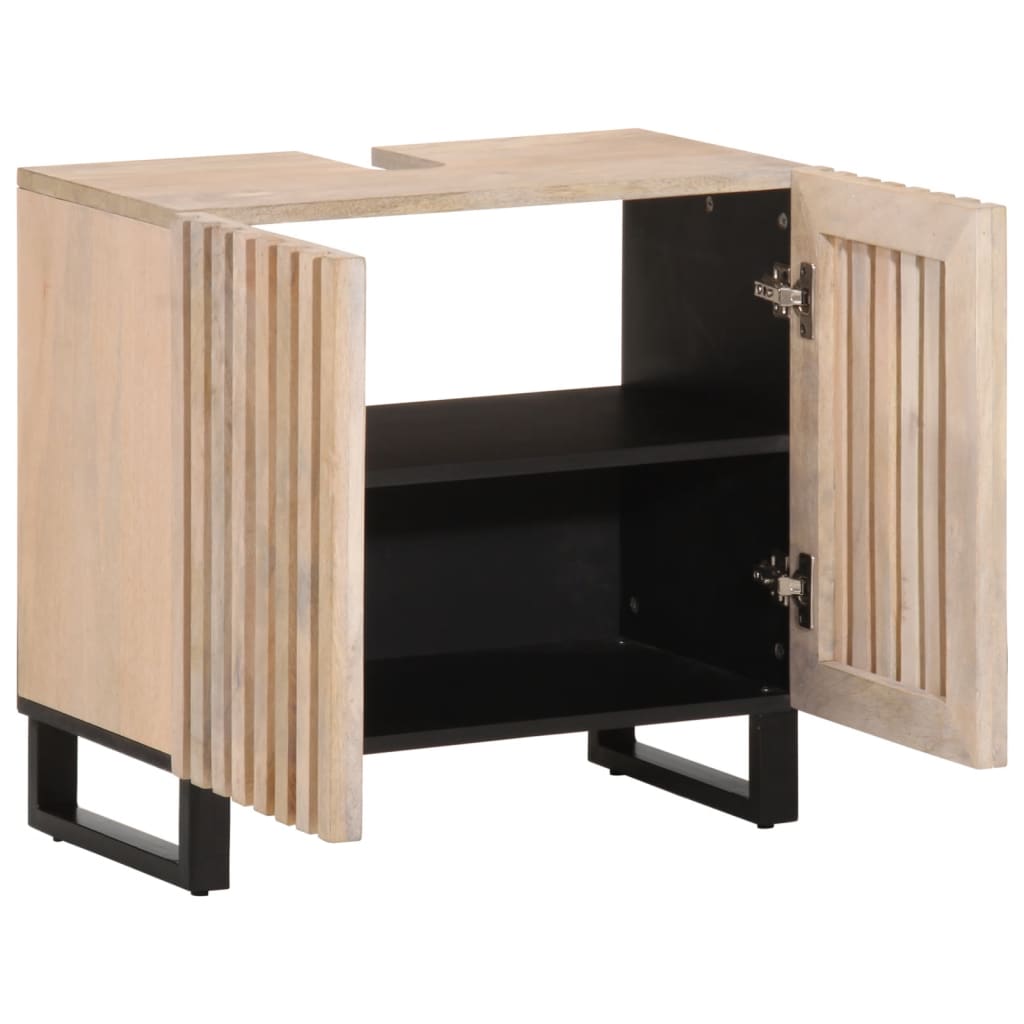 Waschbecken/waschmuschel/waschtischunterschrank 62x34x58 Cm Massivholz Mango