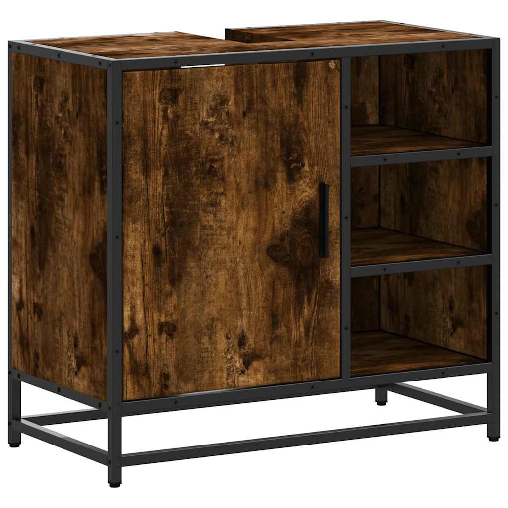Waschbecken/waschmuschel/waschtischunterschrank Räuchereiche 65x33x60 Cm Holzwerkstoff