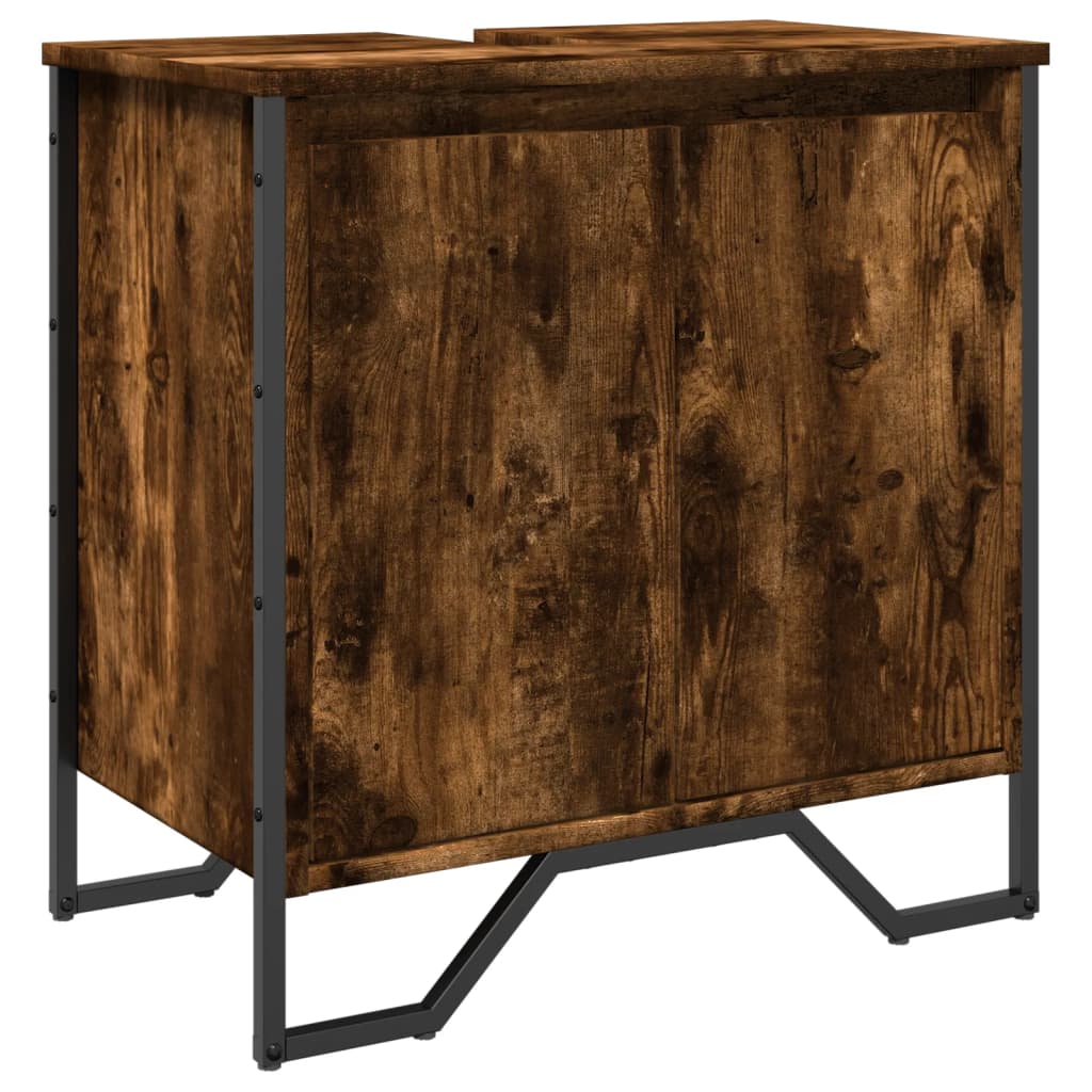 Waschbecken/waschmuschel/waschtischunterschrank Räuchereiche 60x35x60 Cm Holzwerkstoff