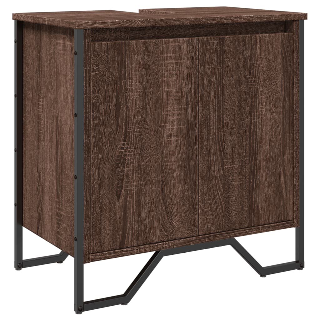 Waschbecken/waschmuschel/waschtischunterschrank Braun Eichen-optik 60x35x60 Cm