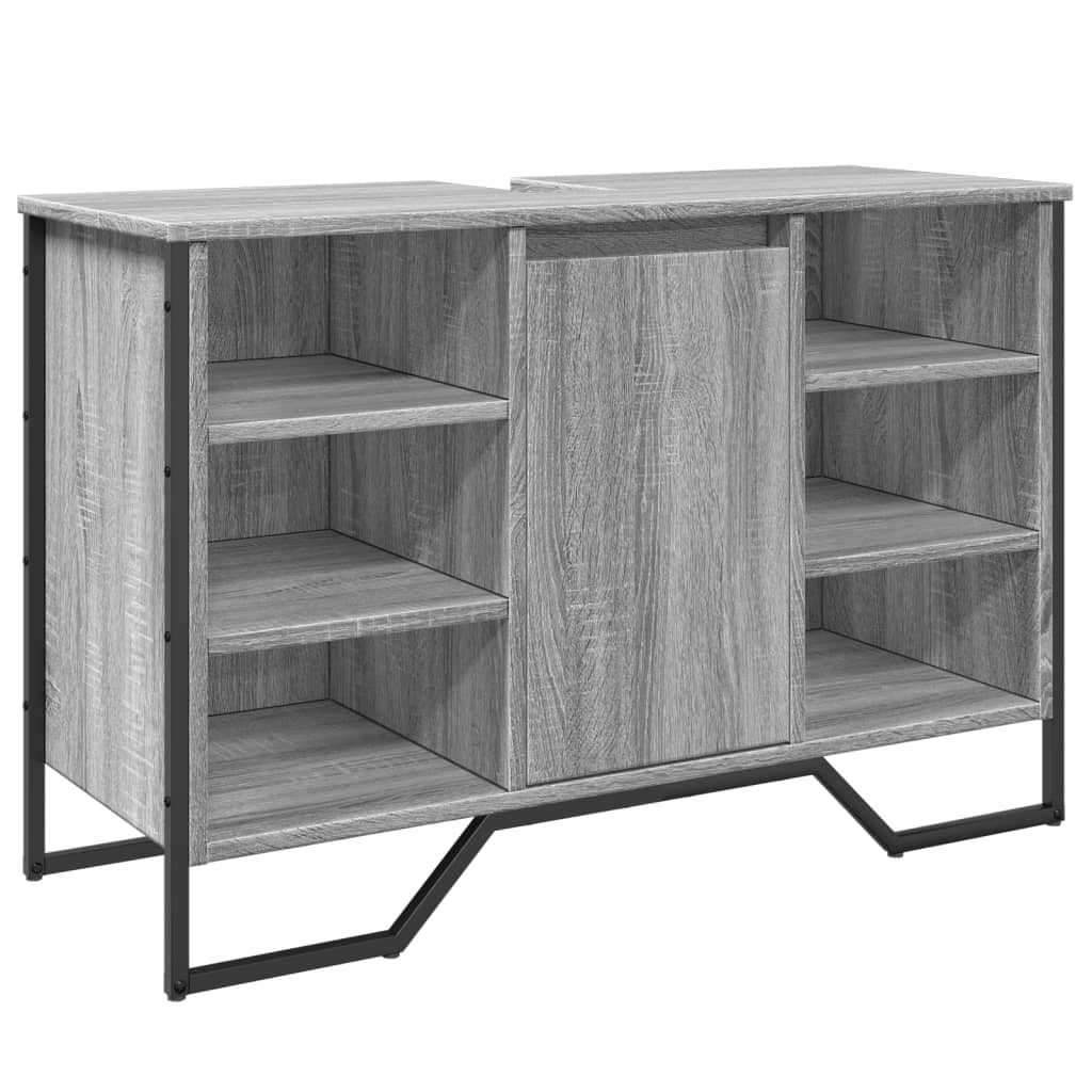 Waschbecken/waschmuschel/waschtischunterschrank Grau Sonoma 91x35x60 Cm Holzwerkstoff