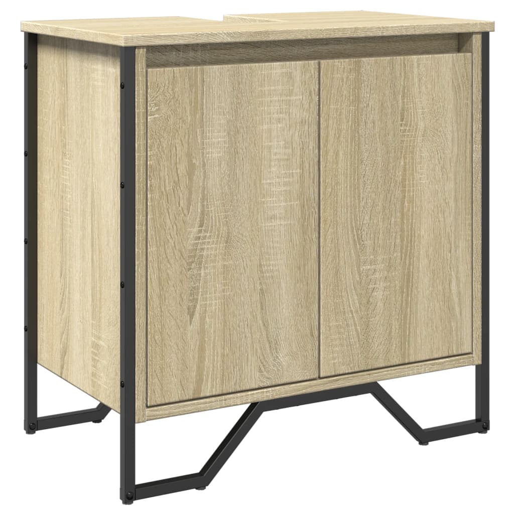 Waschbecken/waschmuschel/waschtischunterschrank Sonoma-eiche 60x35x60 Cm Holzwerkstoff