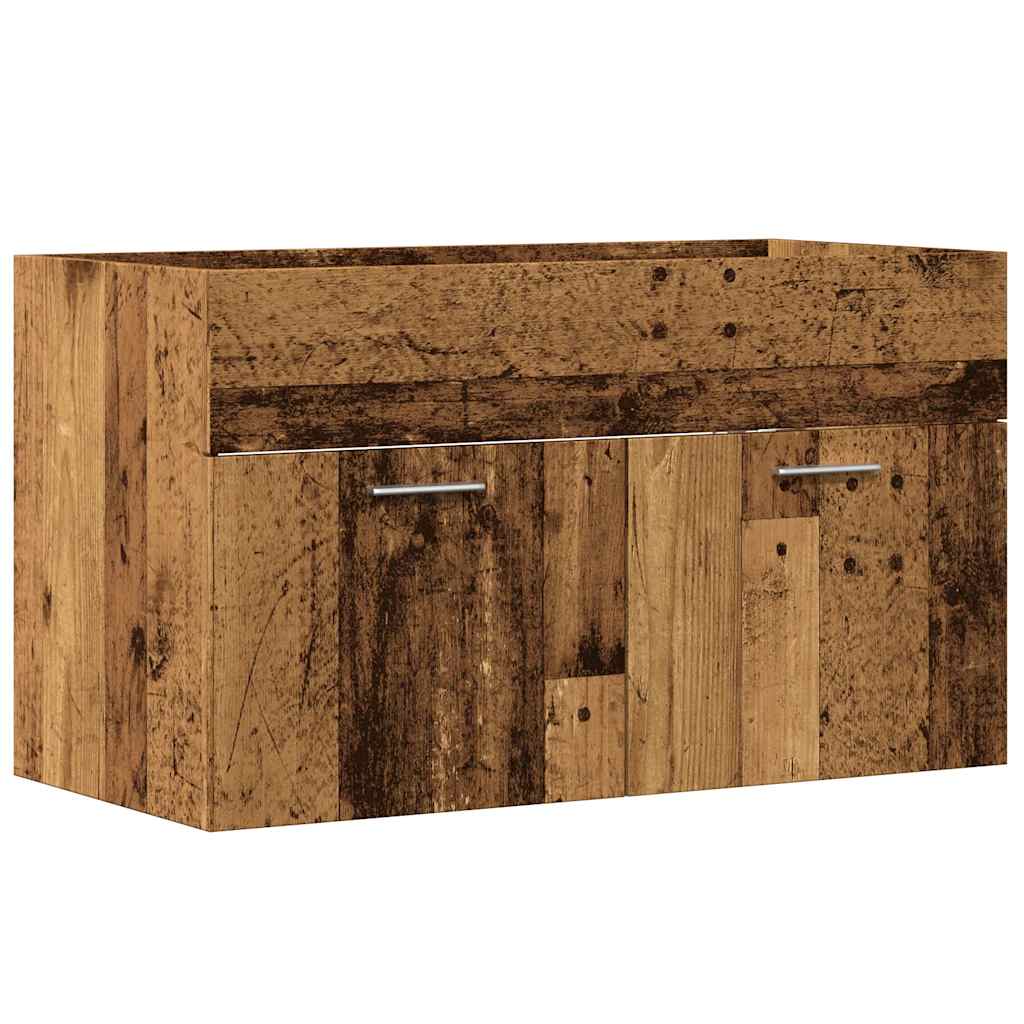 Waschbecken/waschmuschel/waschtischunterschrank Altholz-optik 80x38,5x46 Cm