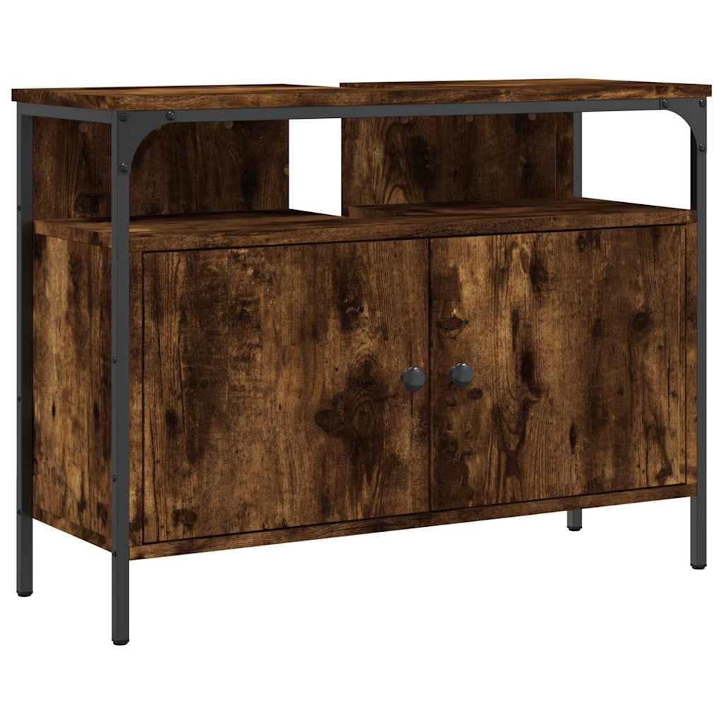 Waschbecken/waschmuschel/waschtischunterschrank Räuchereiche 80x30x60 Cm Holzwerkstoff
