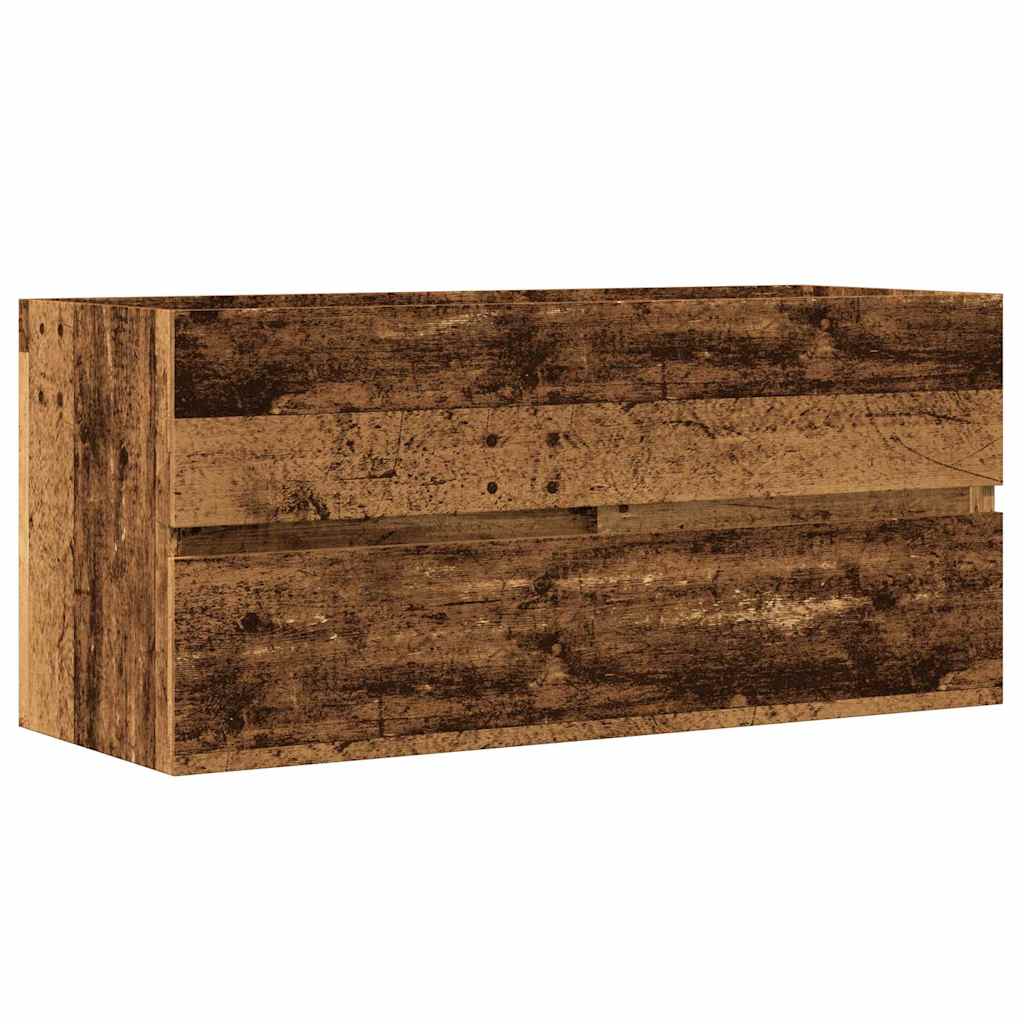 Waschbecken/waschmuschel/waschtischschrank Altholz-optik 100x38,5x45 Cm Holzwerkstoff