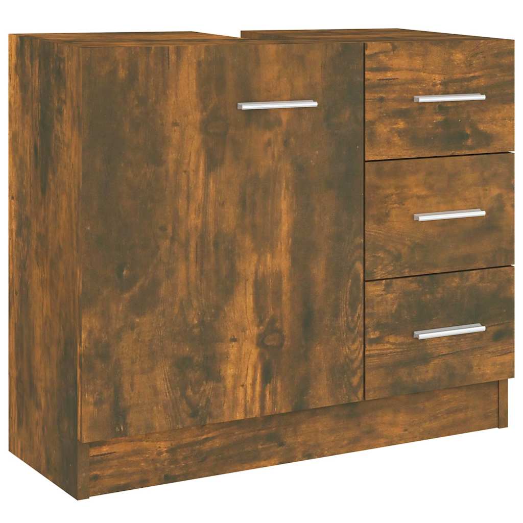 Waschbecken/waschmuschel/waschtischschrank Räuchereiche 63x30x54 Cm Holzwerkstoff