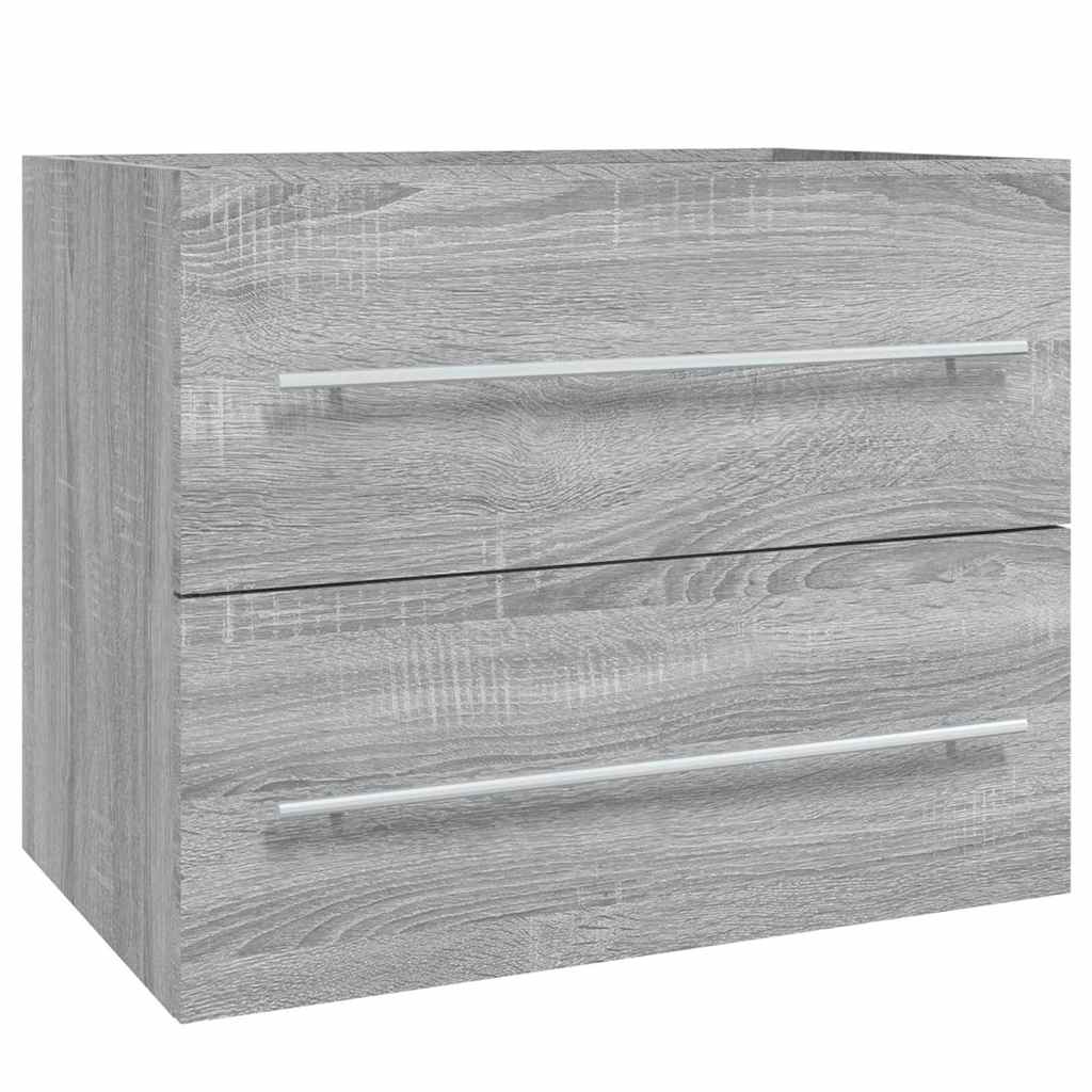 Waschbecken/waschmuschel/waschtischschrank Grau Sonoma 60x38,5x48 Cm Holzwerkstoff