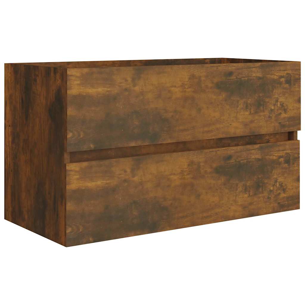 Waschbecken/waschmuschel/waschtischschrank Räuchereiche 80x38,5x45 Cm Holzwerkstoff