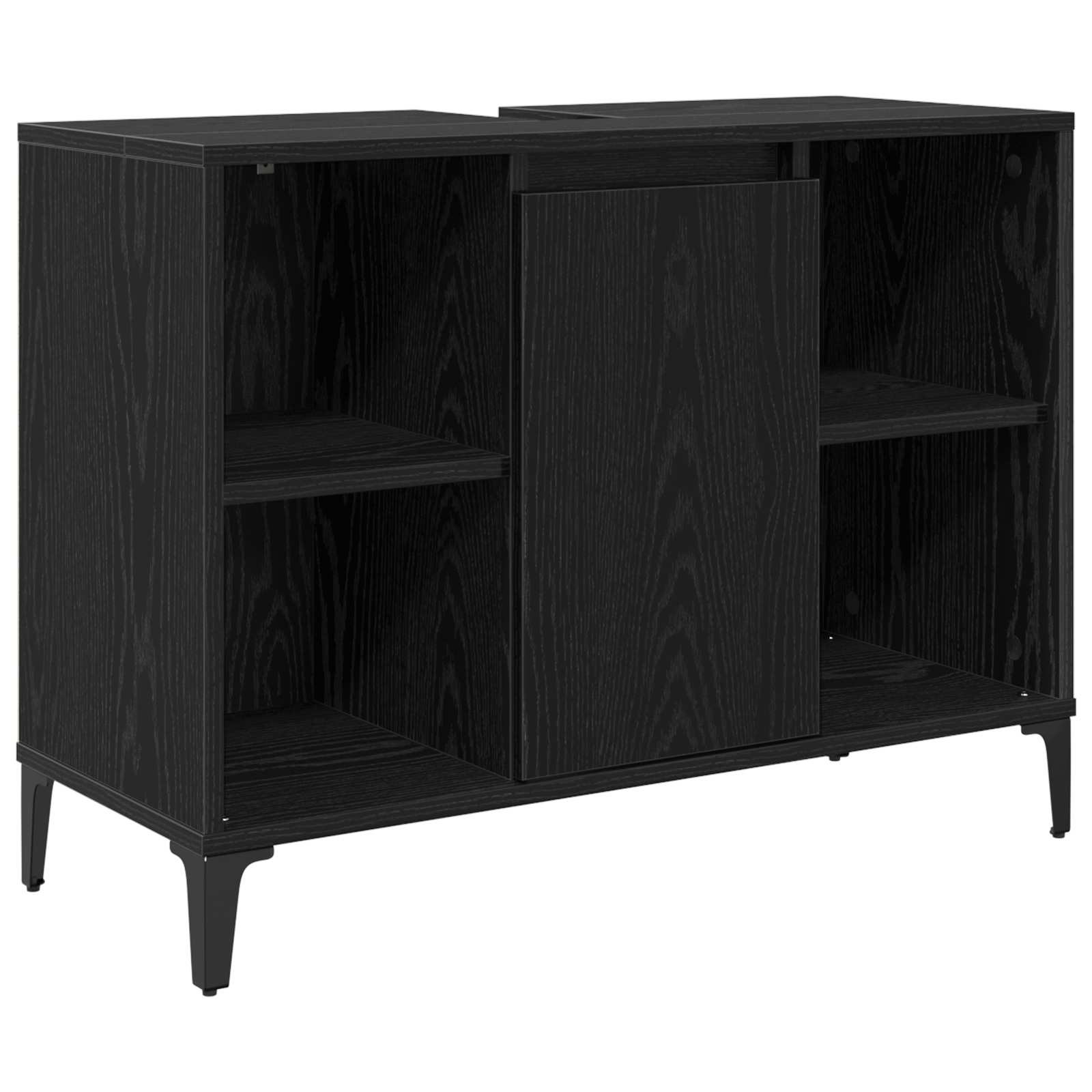Waschbecken/waschmuschel/waschtischunterschrank Schwarz Eichen-optik 80 X 33 X 60 Cm