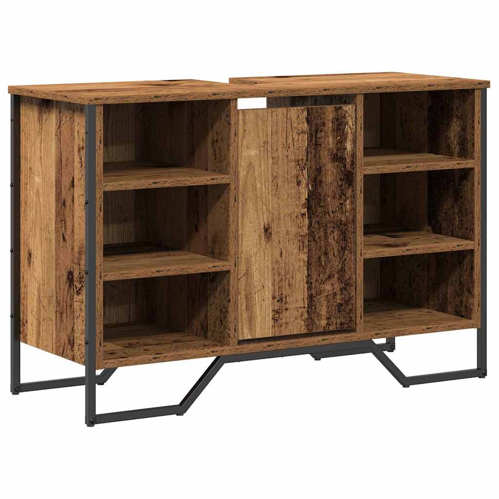 Waschbecken/waschmuschel/waschtischschrank Altholz 91 X 35 X 60 Cm Holzwerkstoff