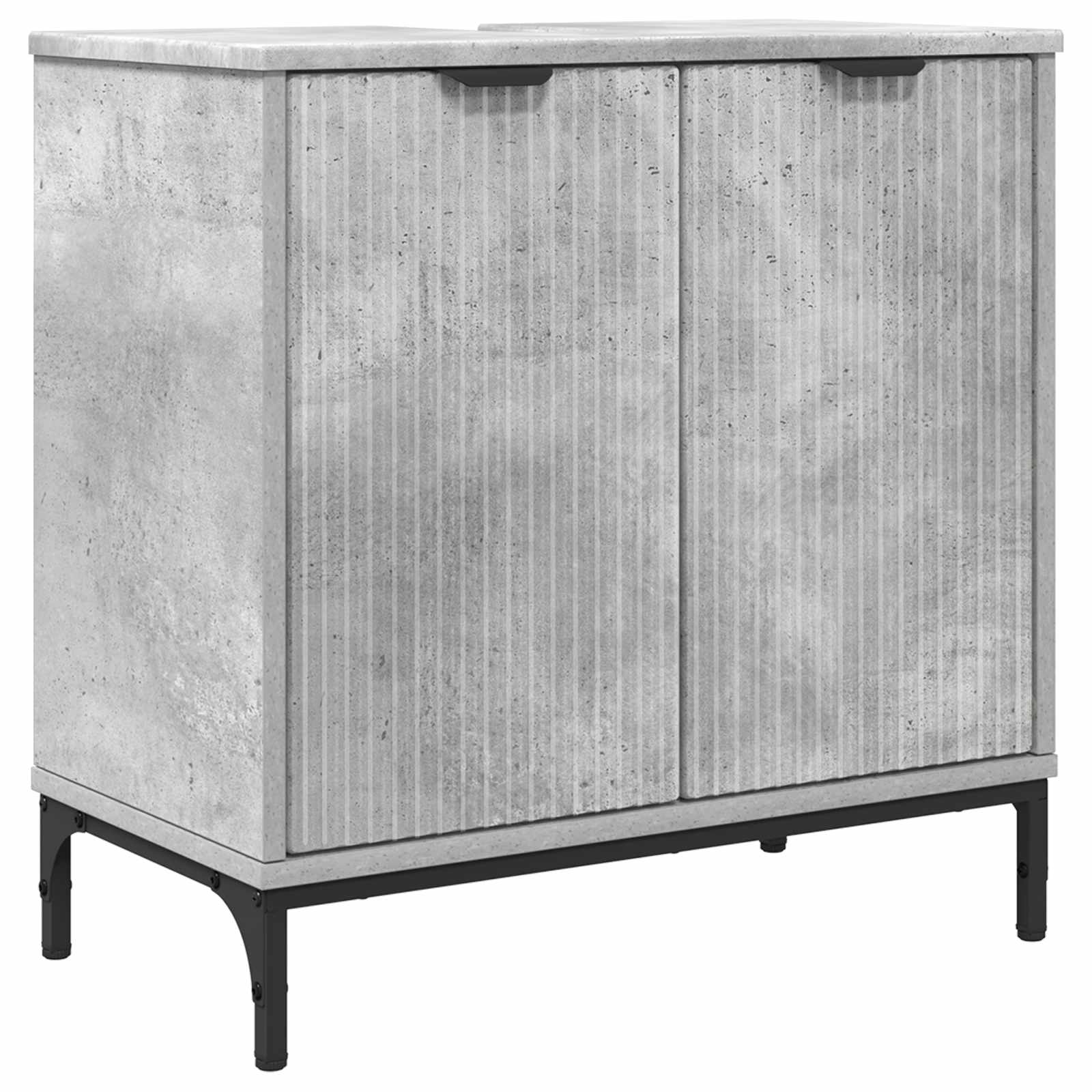 Waschbecken/waschmuschel/waschtischschrank Beton Grau 60,5 X 33,5 X 61 Cm Holzwerkstoff