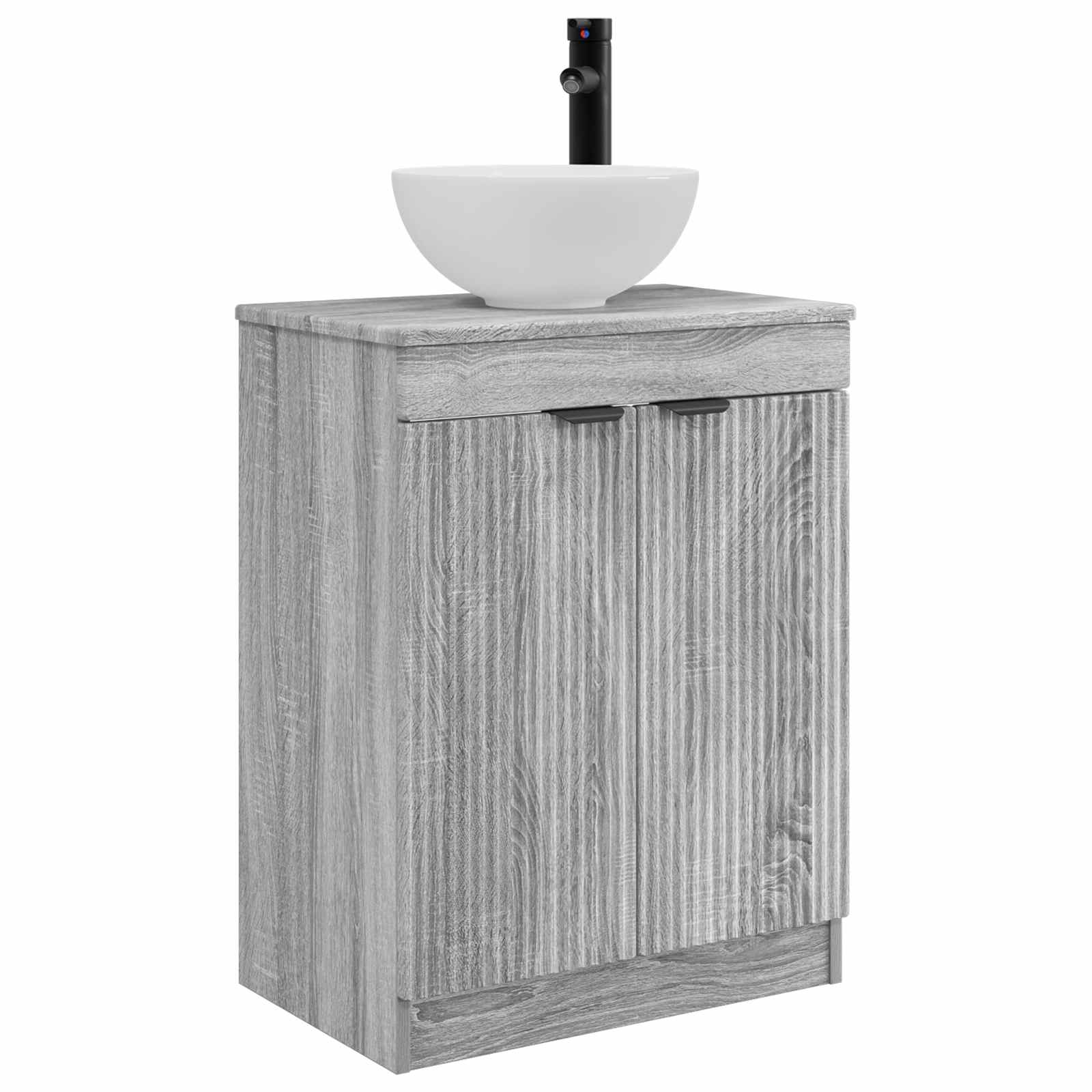 Badezimmerschrank Mit Waschbecken/waschmuschel/waschtisch Grau Sonoma 54 X 35 X 83 Cm