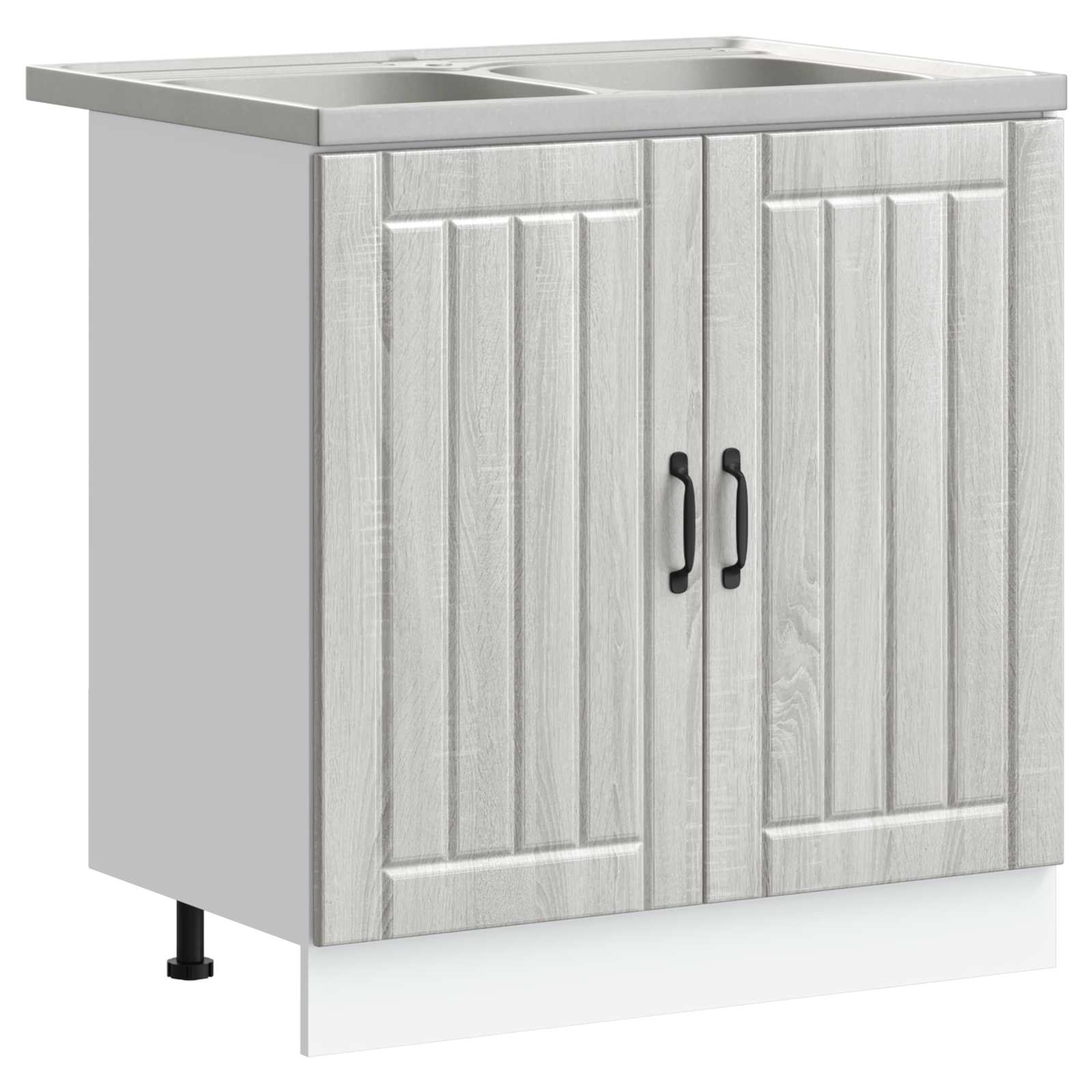 2 Stk.waschbecken/waschmuschel/waschtisch-unterschrank Lucca Graues Sonoma