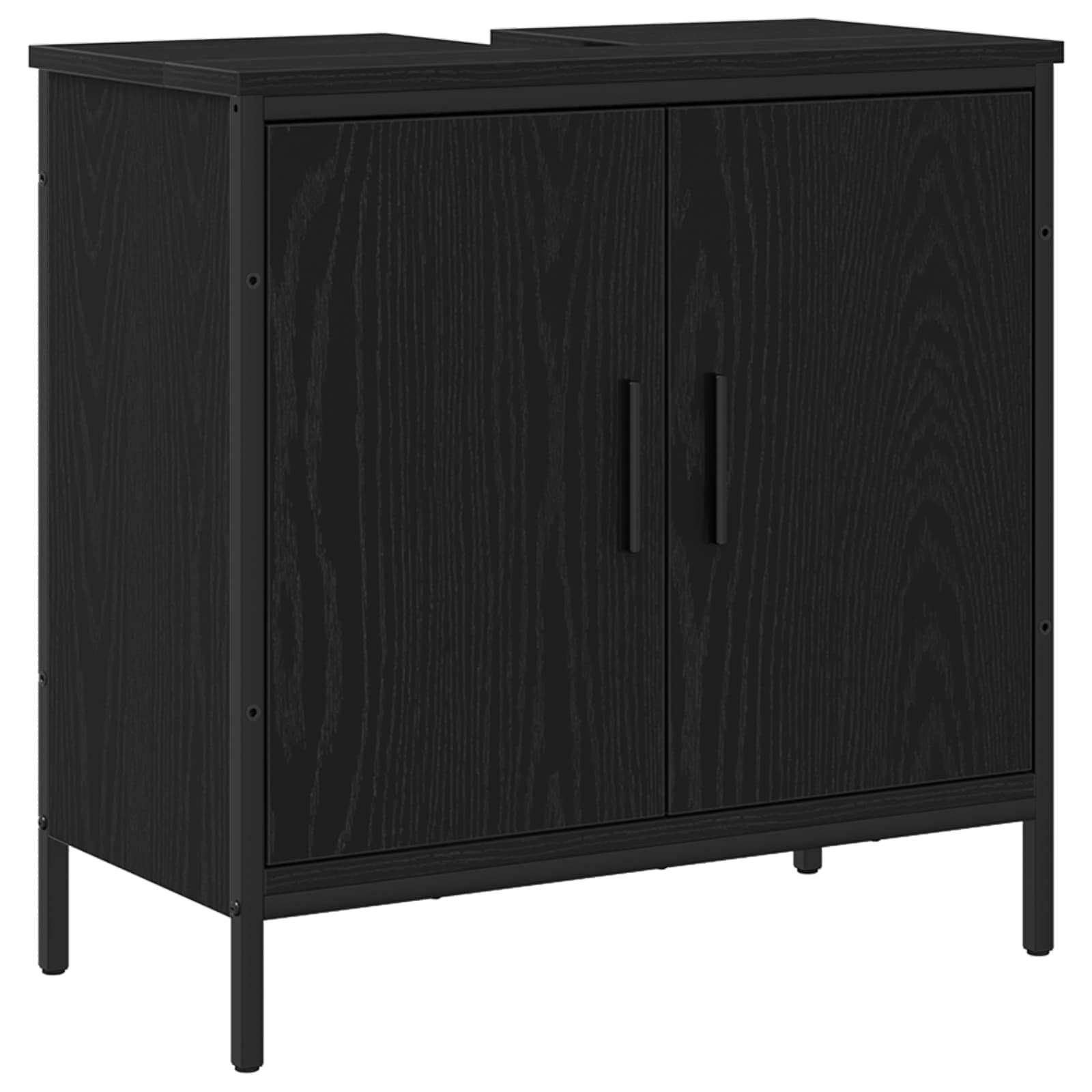 Waschbecken/waschmuschel/waschtischschrank Schwarz Eichen-optik 60 X 30 X 60 Cm