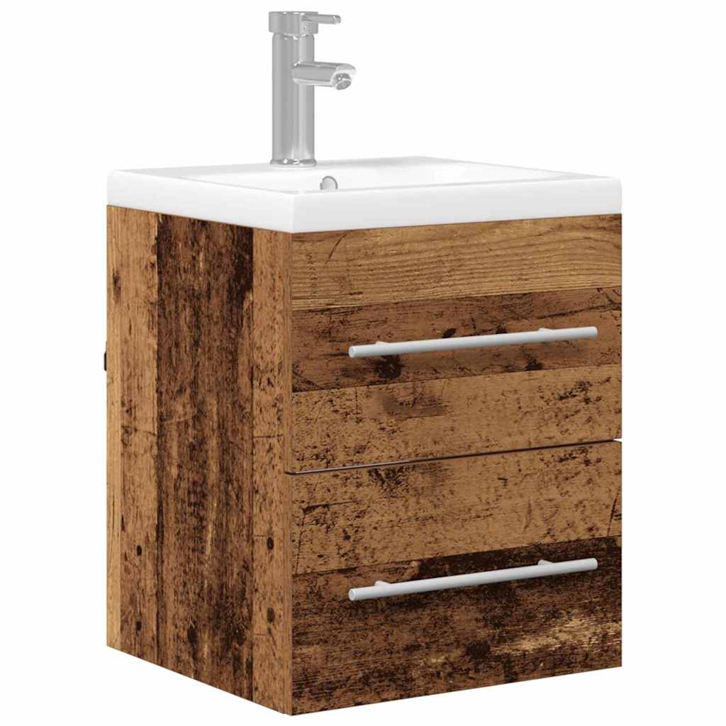 Waschbecken/waschmuschel/waschtischschrank Mit Schubladen Altholz 41 X 38,5 X 48 Cm