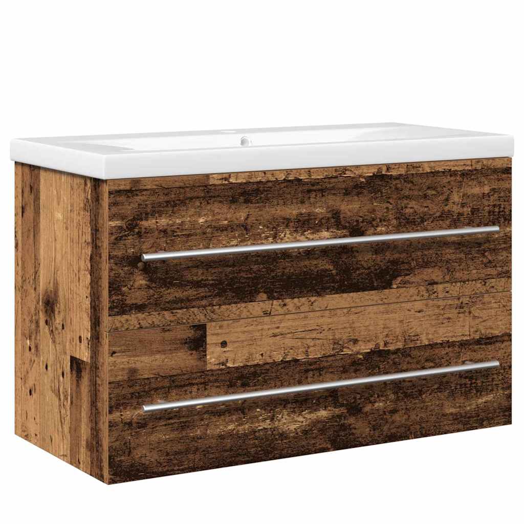 2 Stk.waschbecken/waschmuschel/waschtisch-unterschrank Altholz 80 X 38,5 X 48 Cm