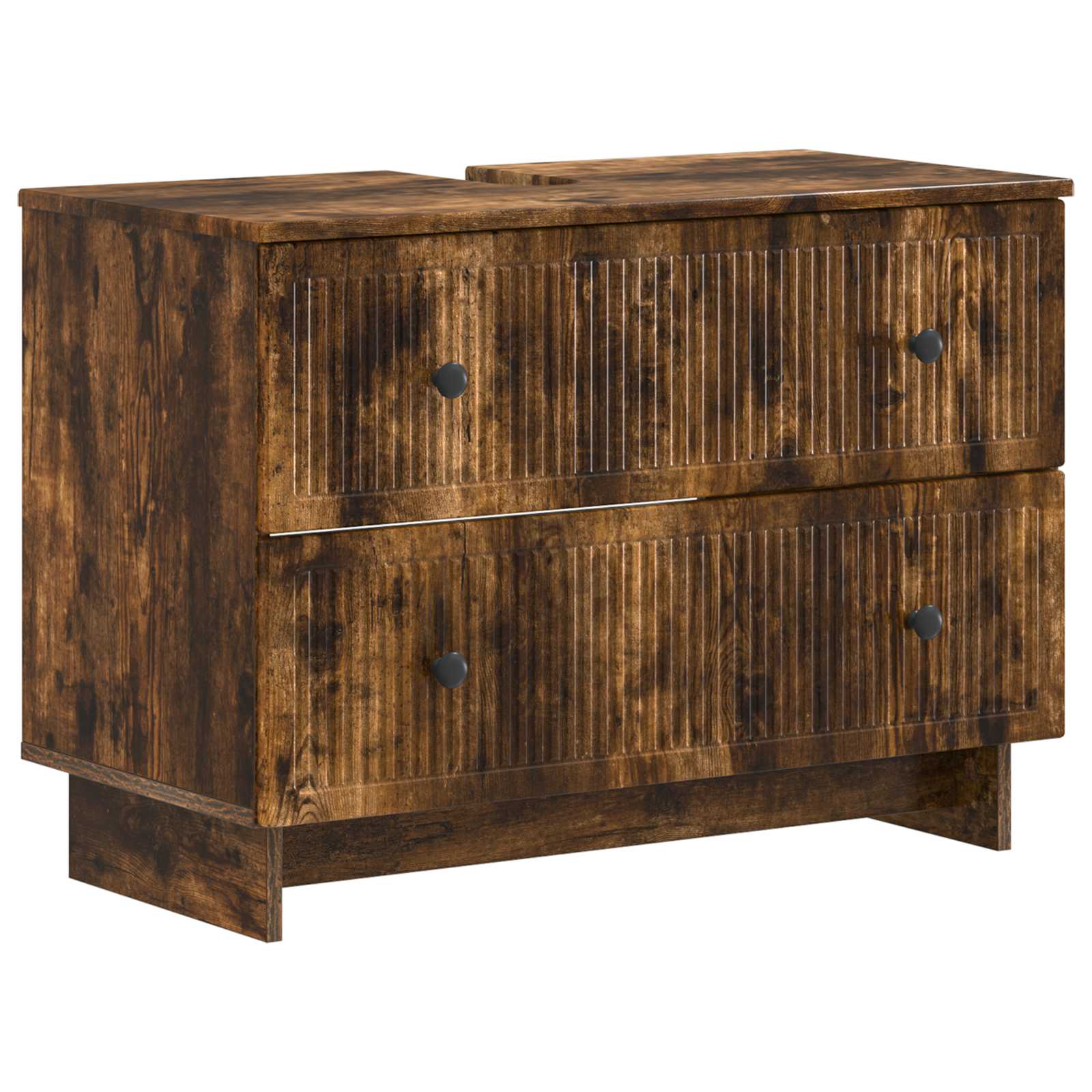 Waschbecken/waschmuschel/waschtischschrank Ede Raucheiche 82 X 41 X 59 Cm Holzwerkstoff